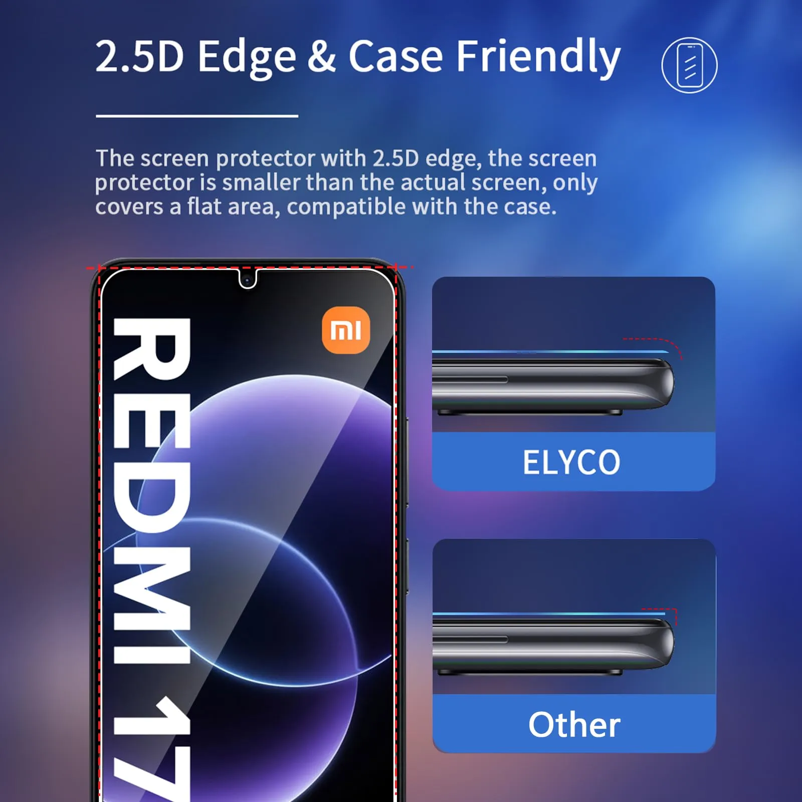 ELYCO Vetro Temperato per Xiaomi Redmi 17C 4G, 2+2 Pezzi - immagine 5
