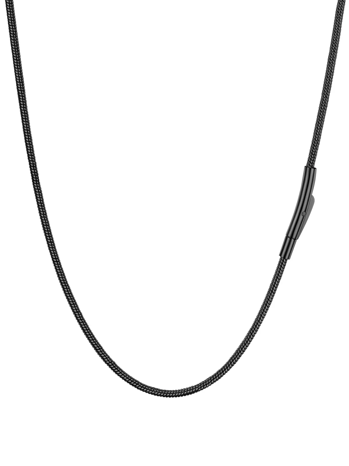 FaithHeart Collana Uomo Catena Serpente in Acciaio Inossidabile 2mm, 65cm, Nero - immagine 1