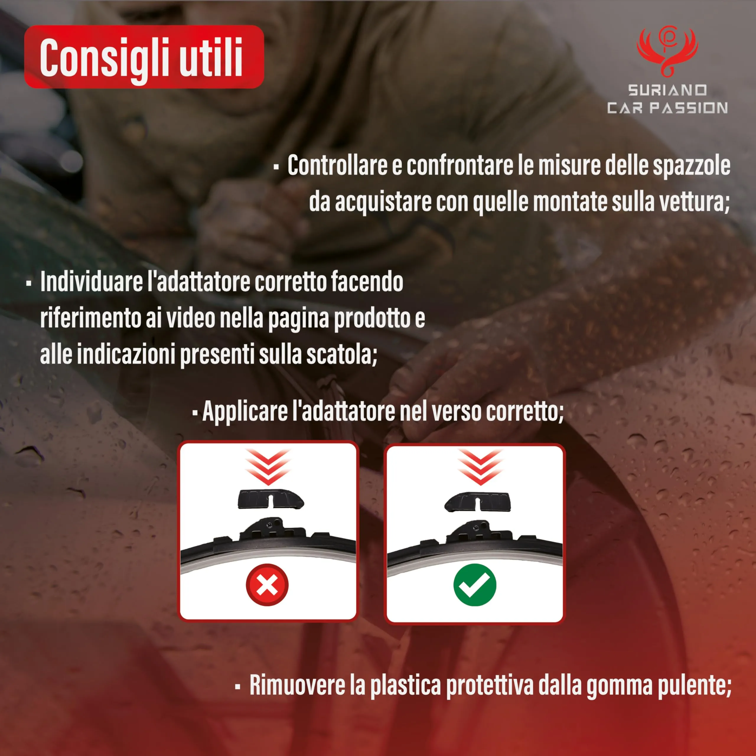 Car Passion Spazzole Tergicristallo Aero Flat per Renault Kangoo I 10/1997-12/2007, 50 e 48 cm - immagine 5