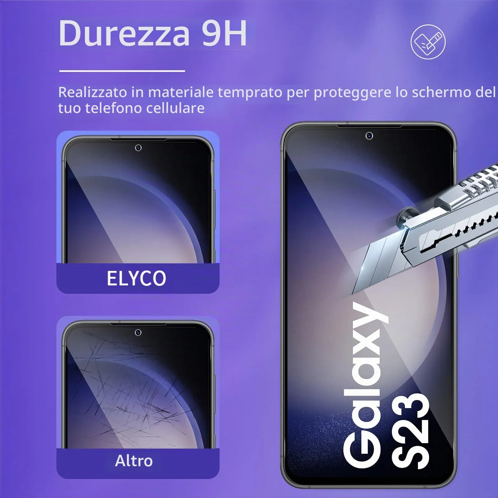 ELYCO Vetro Temperato Privacy per Samsung Galaxy S23 5G, 2 Pezzi - immagine 5