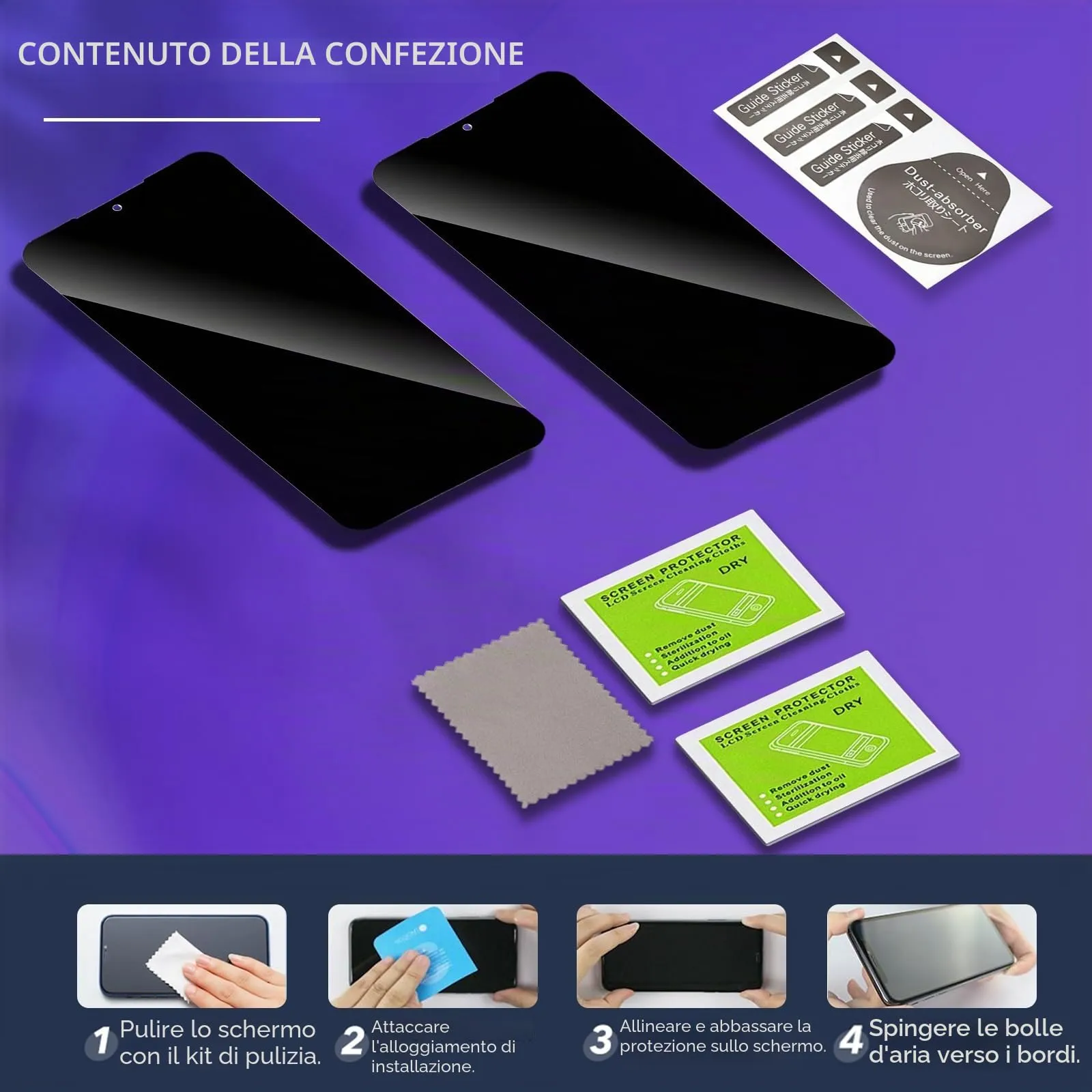 ELYCO Vetro Temperato Privacy per Samsung Galaxy S23 5G, 2 Pezzi - immagine 8