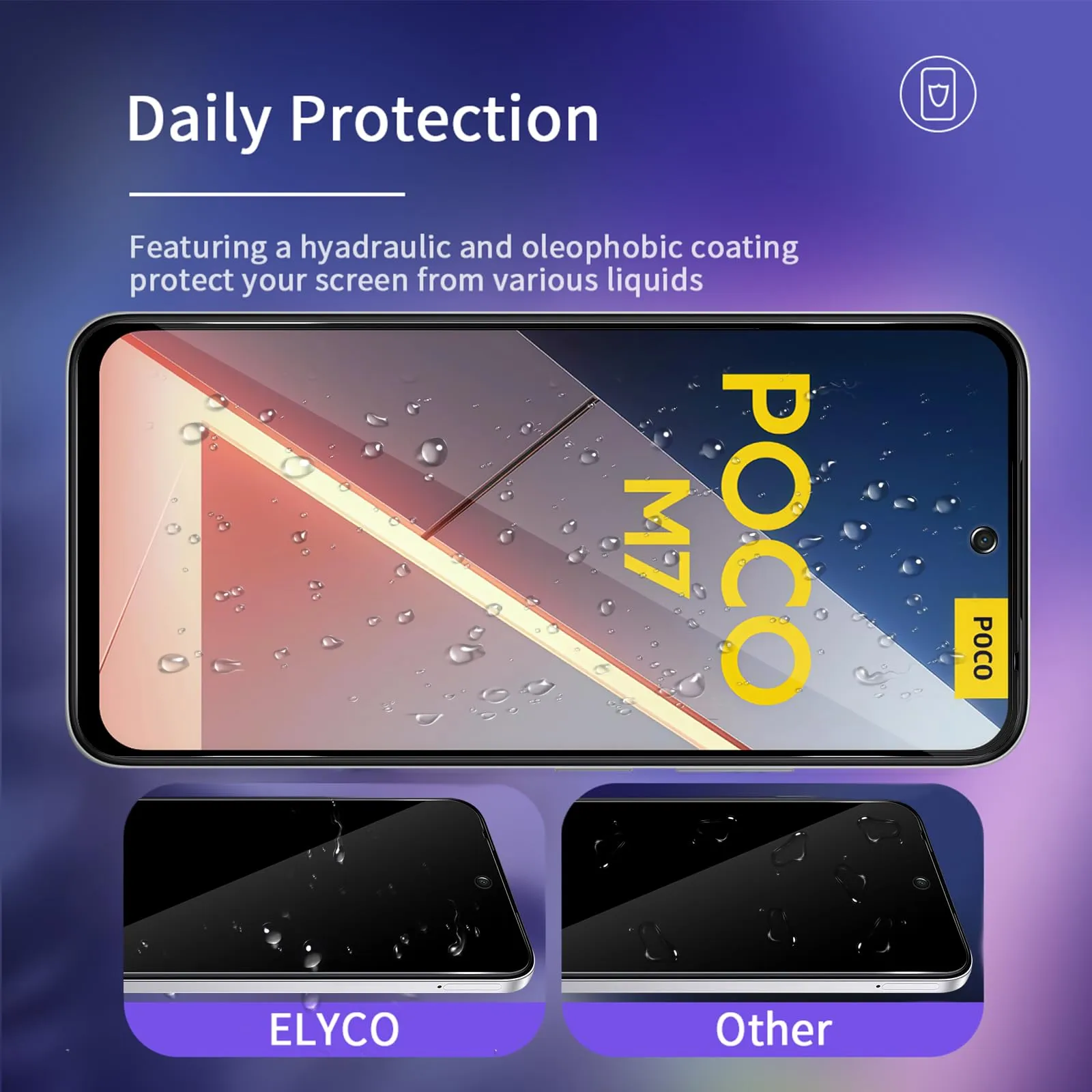 ELYCO Vetro Temperato Privacy per Xiaomi POCO M7 4G, 2 Pezzi - immagine 4