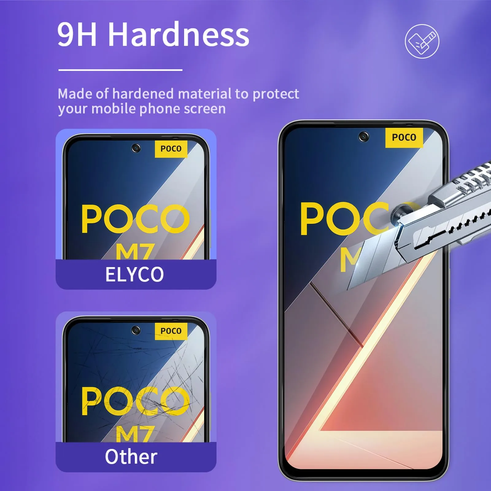 ELYCO Vetro Temperato Privacy per Xiaomi POCO M7 4G, 2 Pezzi - immagine 5