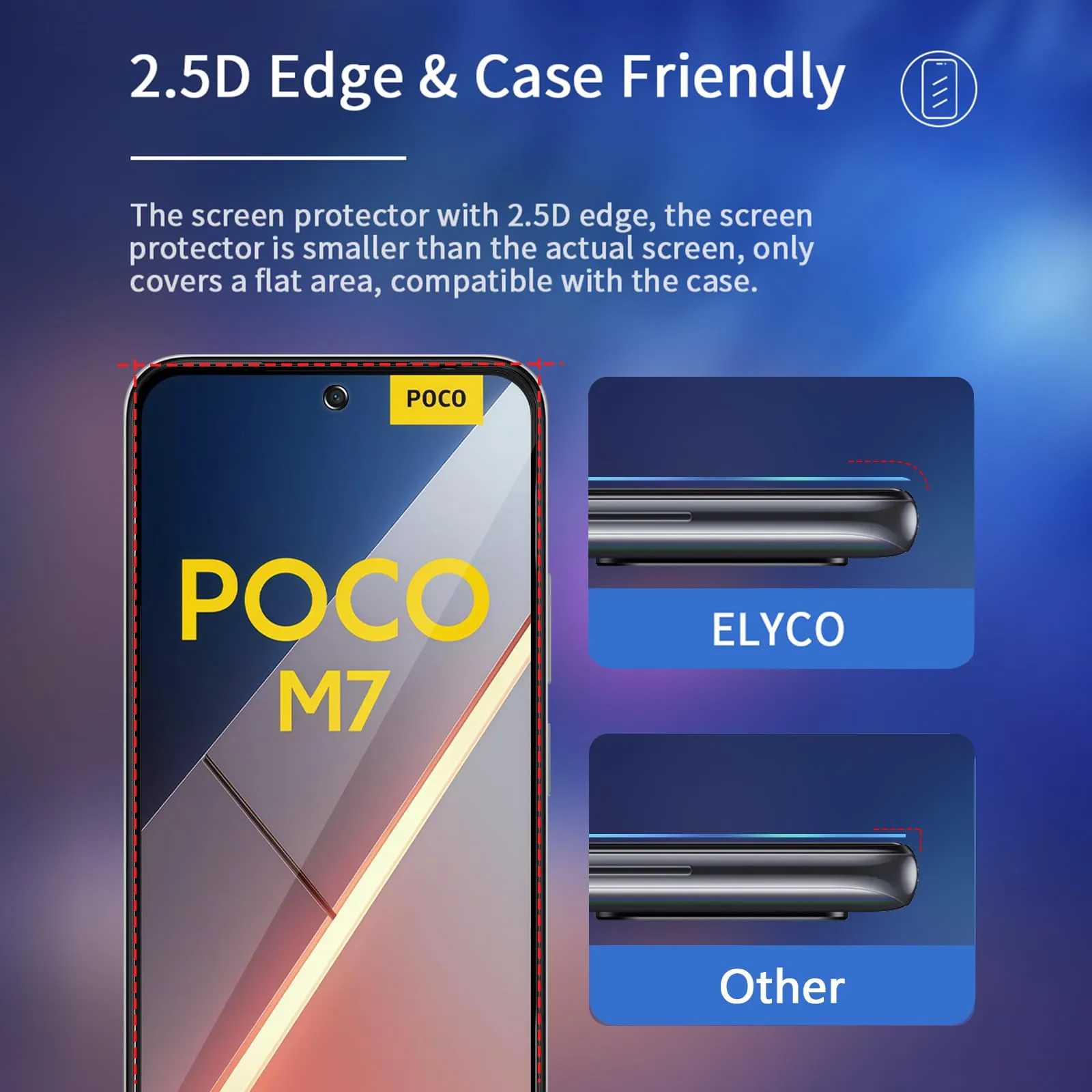 ELYCO Vetro Temperato Privacy per Xiaomi POCO M7 4G, 2 Pezzi - immagine 7