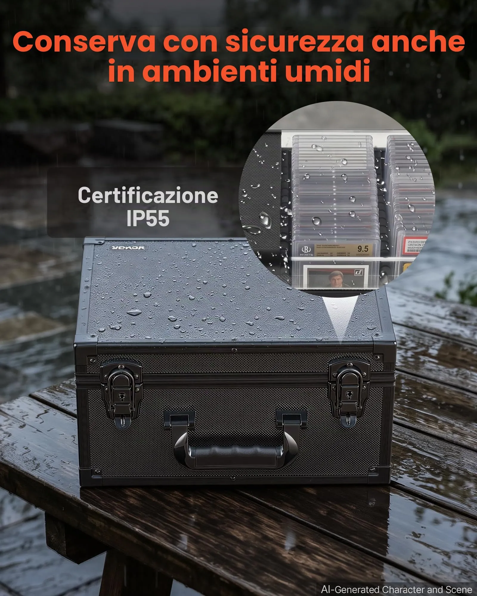VEVOR Valigetta Porta Carte Graded 3 File Capacità 180 PSA - immagine 8