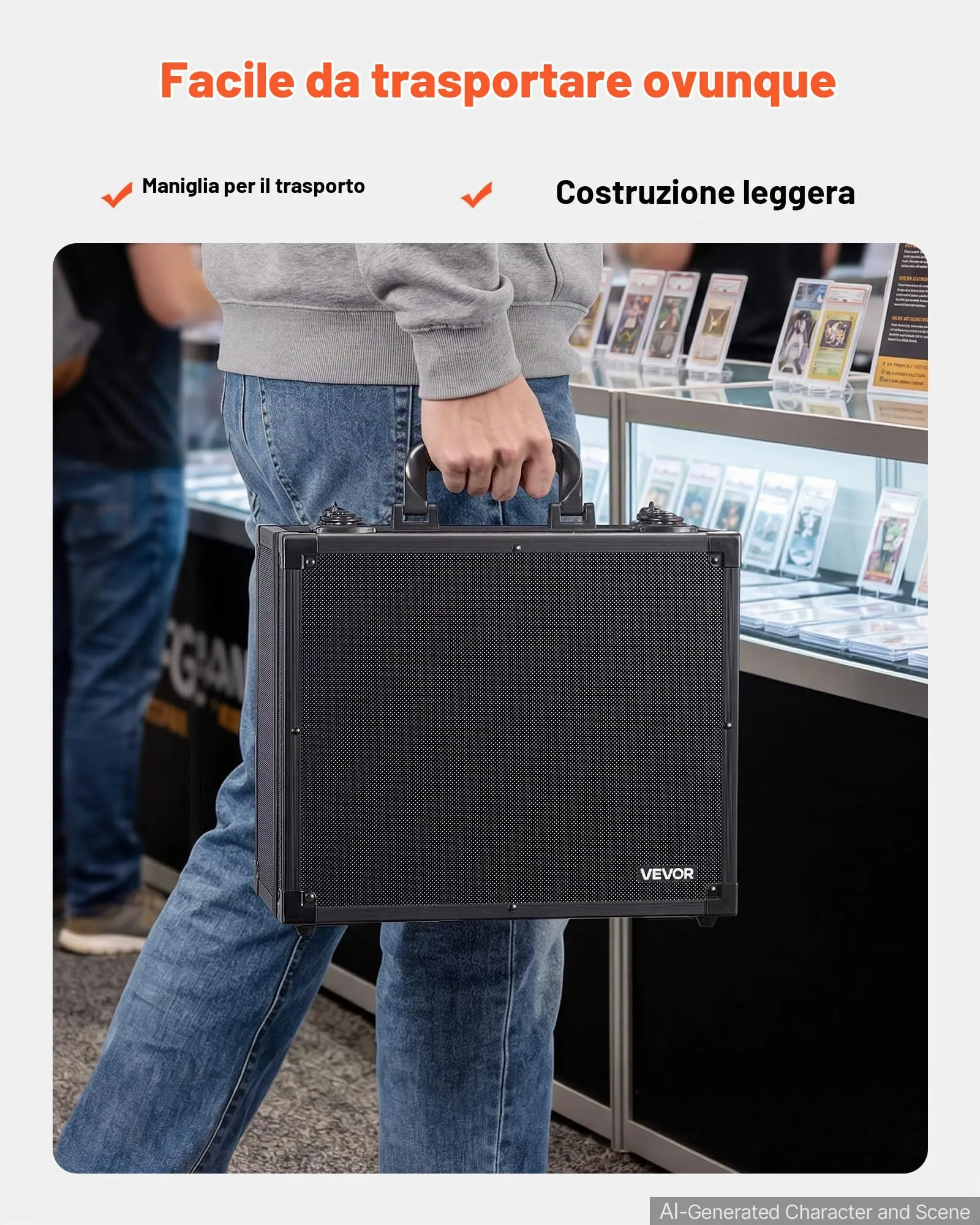 VEVOR Valigetta Porta Carte Graded 3 File Capacità 180 PSA - immagine 9
