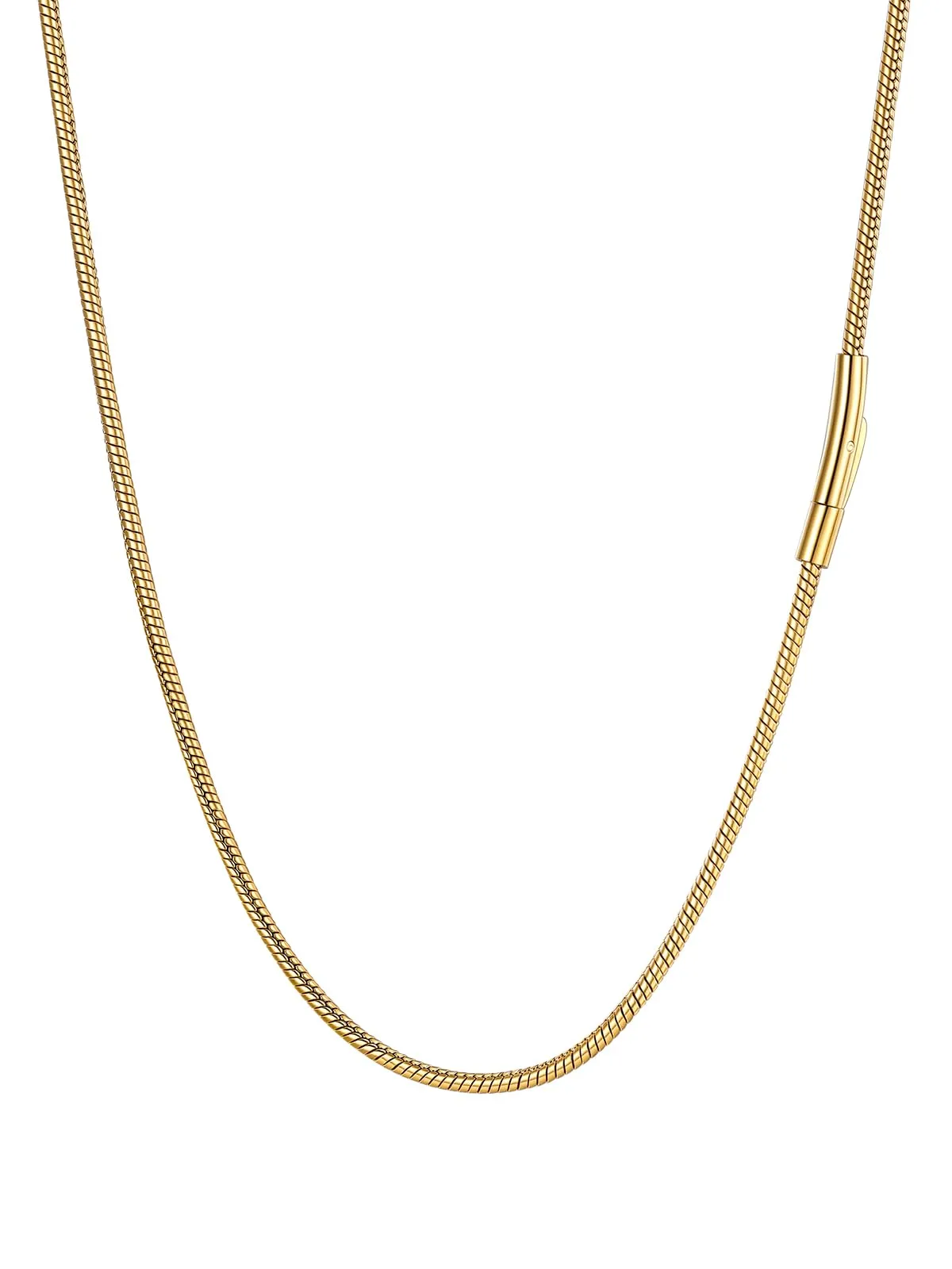 FaithHeart Collana Uomo Catena Serpente in Acciaio Inox 2,5mm 40cm - immagine 1