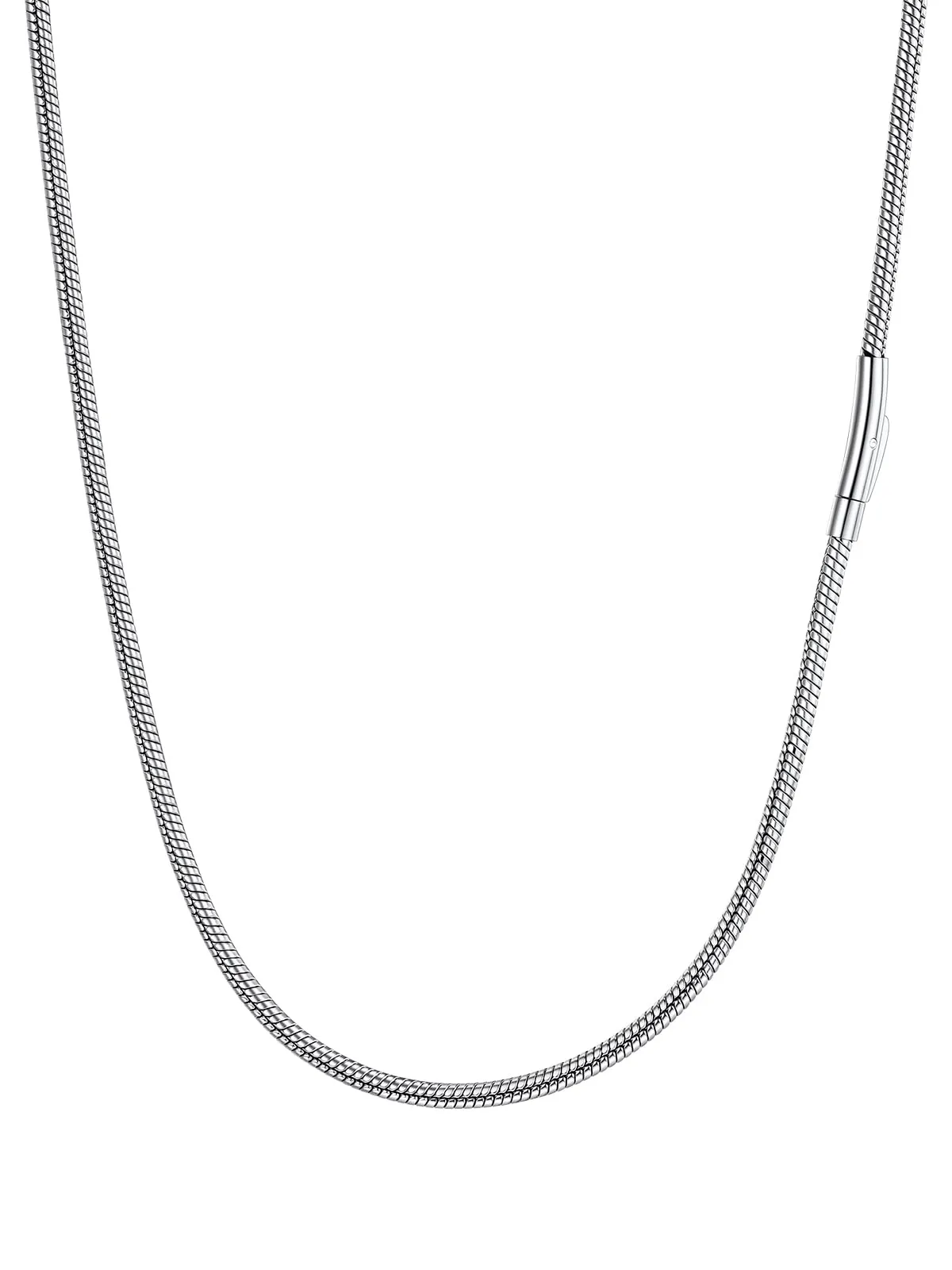 FaithHeart Collana Uomo Catena Serpente Acciaio Inox 3mm 50cm - immagine 1