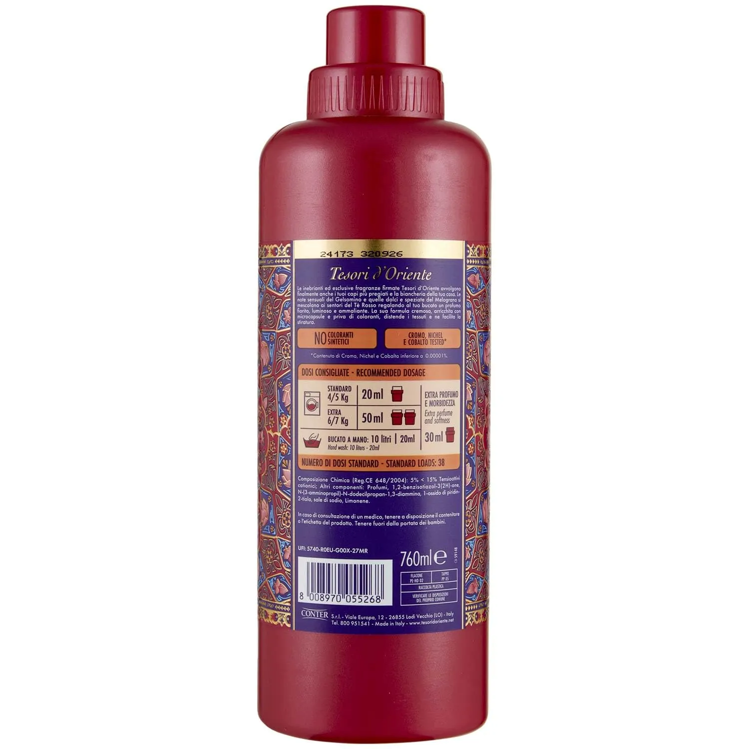 Tesori d'Oriente Ammorbidente Concentrato Persian Dream, Gelsomino e Melograno, 760 ml - immagine 3