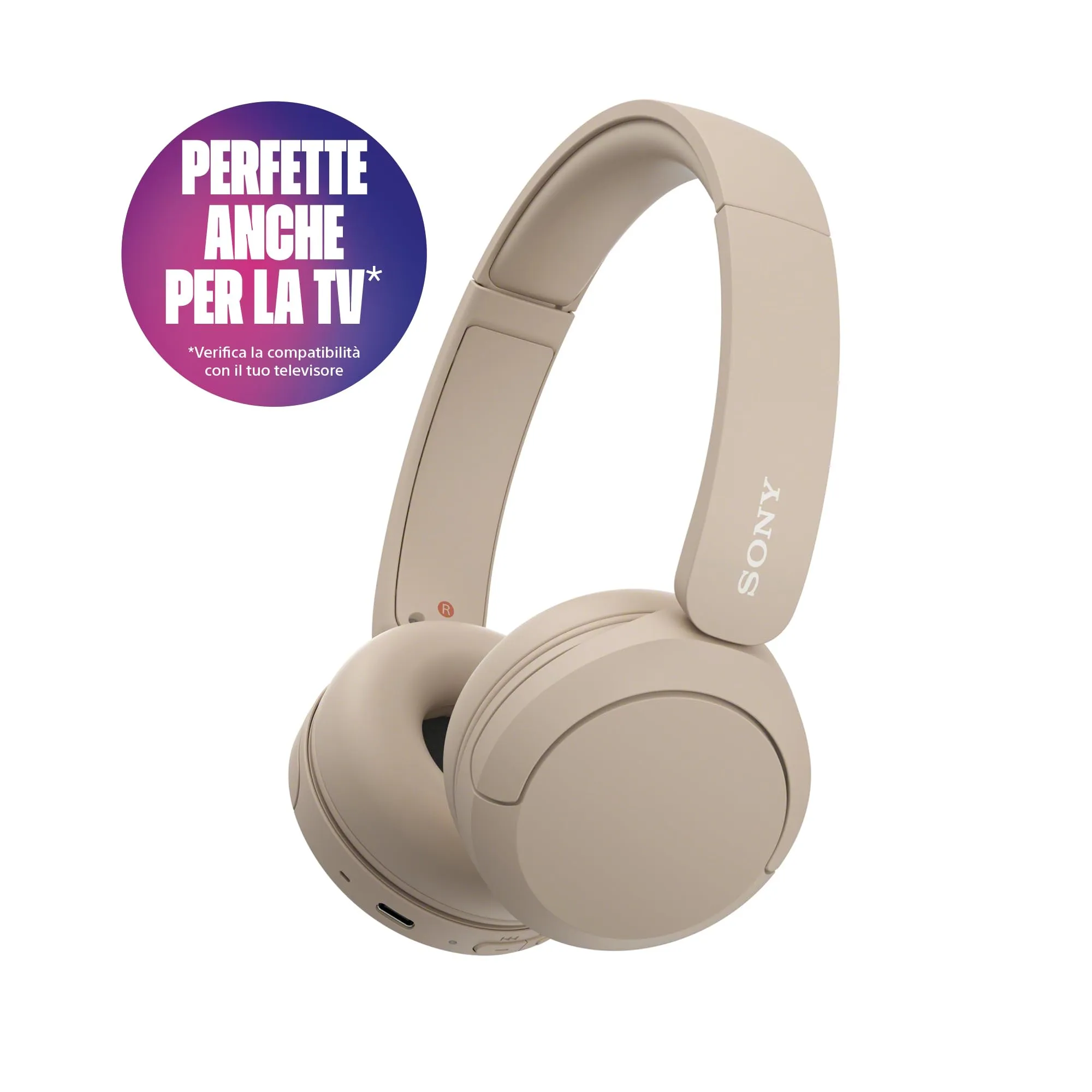 Sony WH-CH520 Cuffie Wireless - Beige - immagine 3
