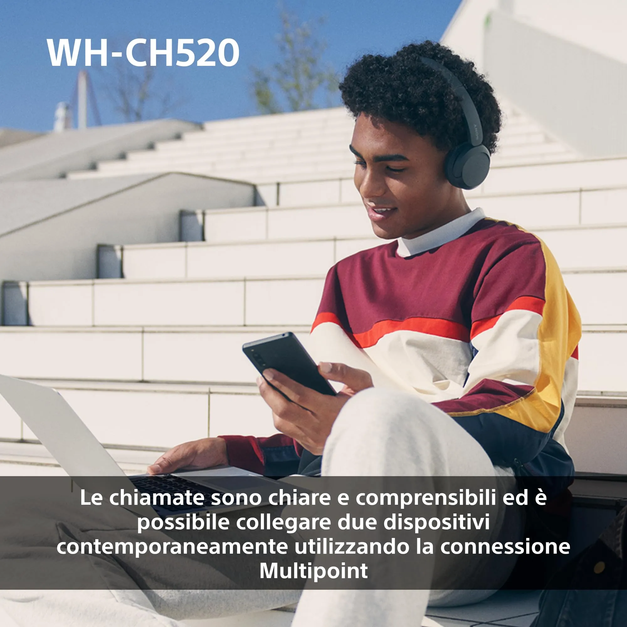 Sony WH-CH520 Cuffie Wireless - Beige - immagine 8