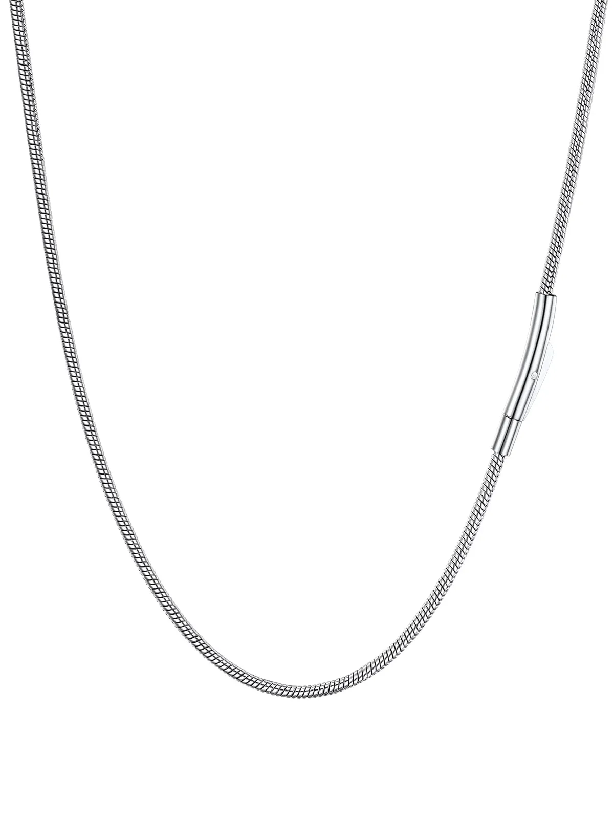 FaithHeart Collana Uomo Catena Serpente in Acciaio Inossidabile 2mm 70cm Argento - immagine 1