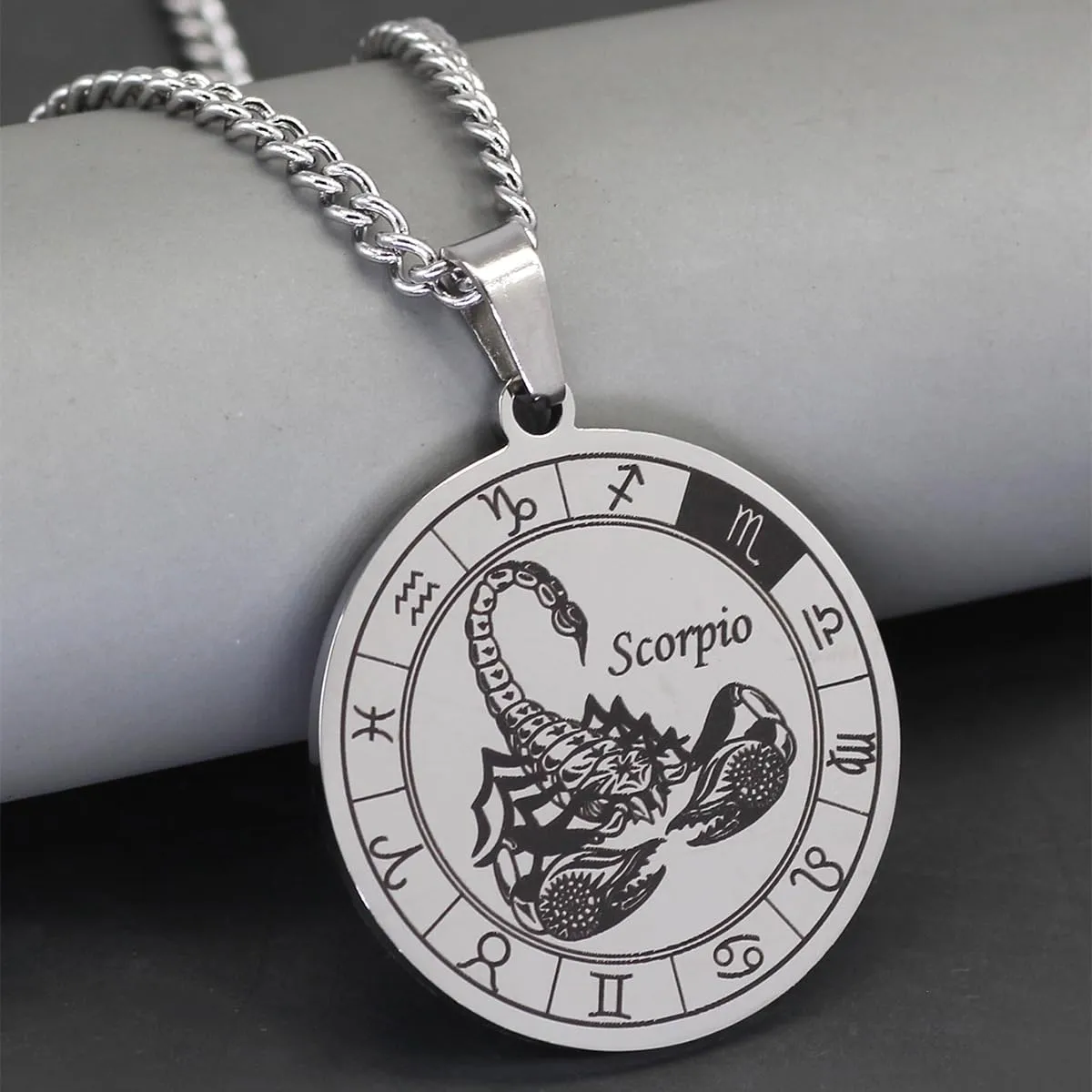 Caimeytie Set di Collana e Bracciale da Uomo con Segno Zodiacale, Acciaio Inossidabile, 60cm - immagine 5