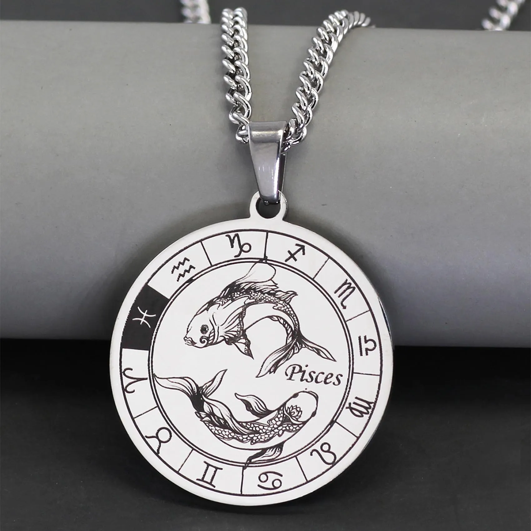 Caimeytie Set da uomo con segno zodiacale, collana e bracciale a costellazione in acciaio inox e perle - immagine 4