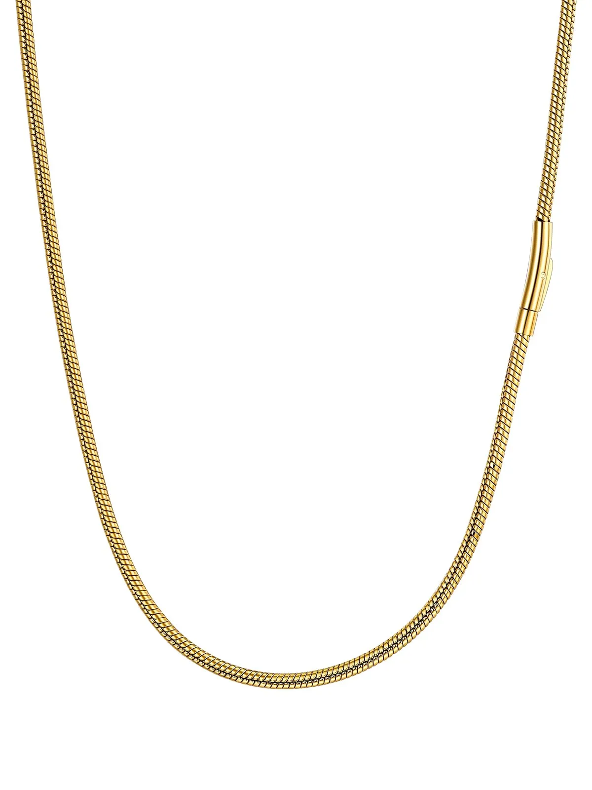 FaithHeart Collana Uomo Catena Serpente Acciaio Inox 3mm 55cm - immagine 1