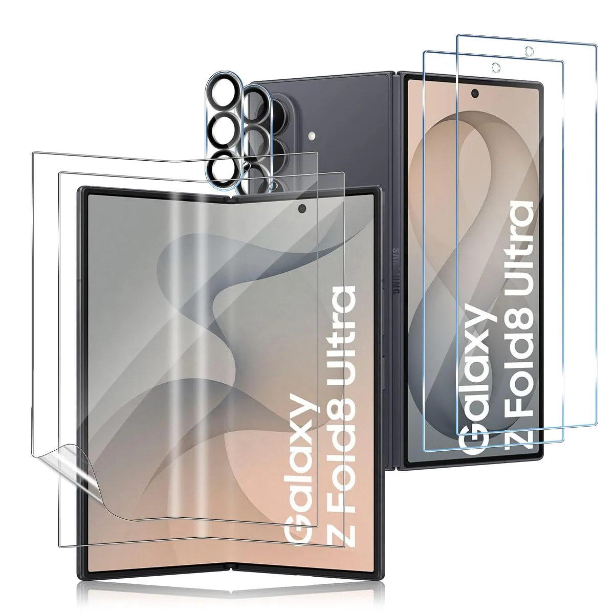 ELYCO Vetro Temperato per Samsung Galaxy Z Fold 8 Ultra, 6 Pezzi - immagine 1