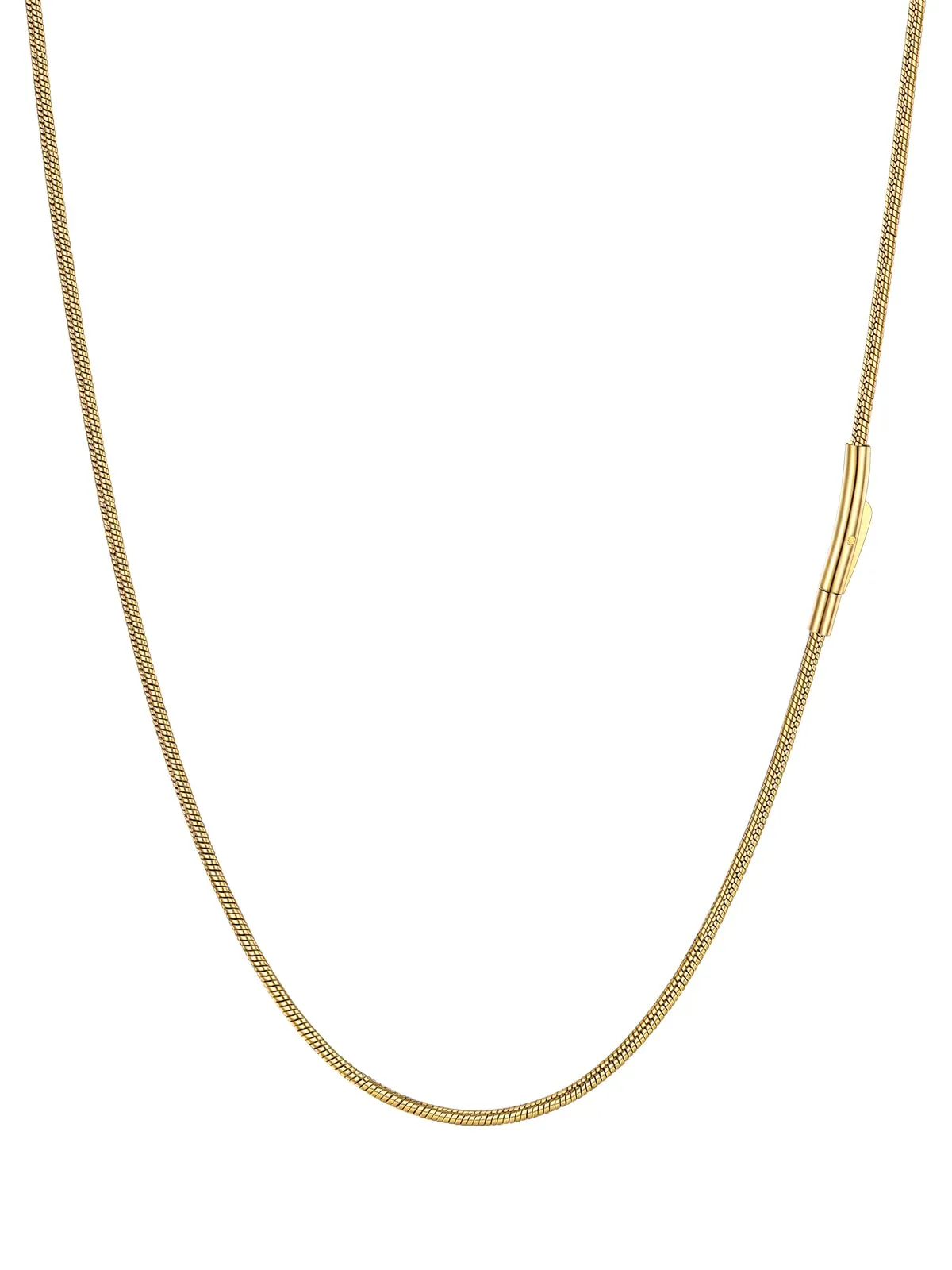 FaithHeart Collana Uomo Catena Serpente in Acciaio Inox 1,5mm 55cm - immagine 1
