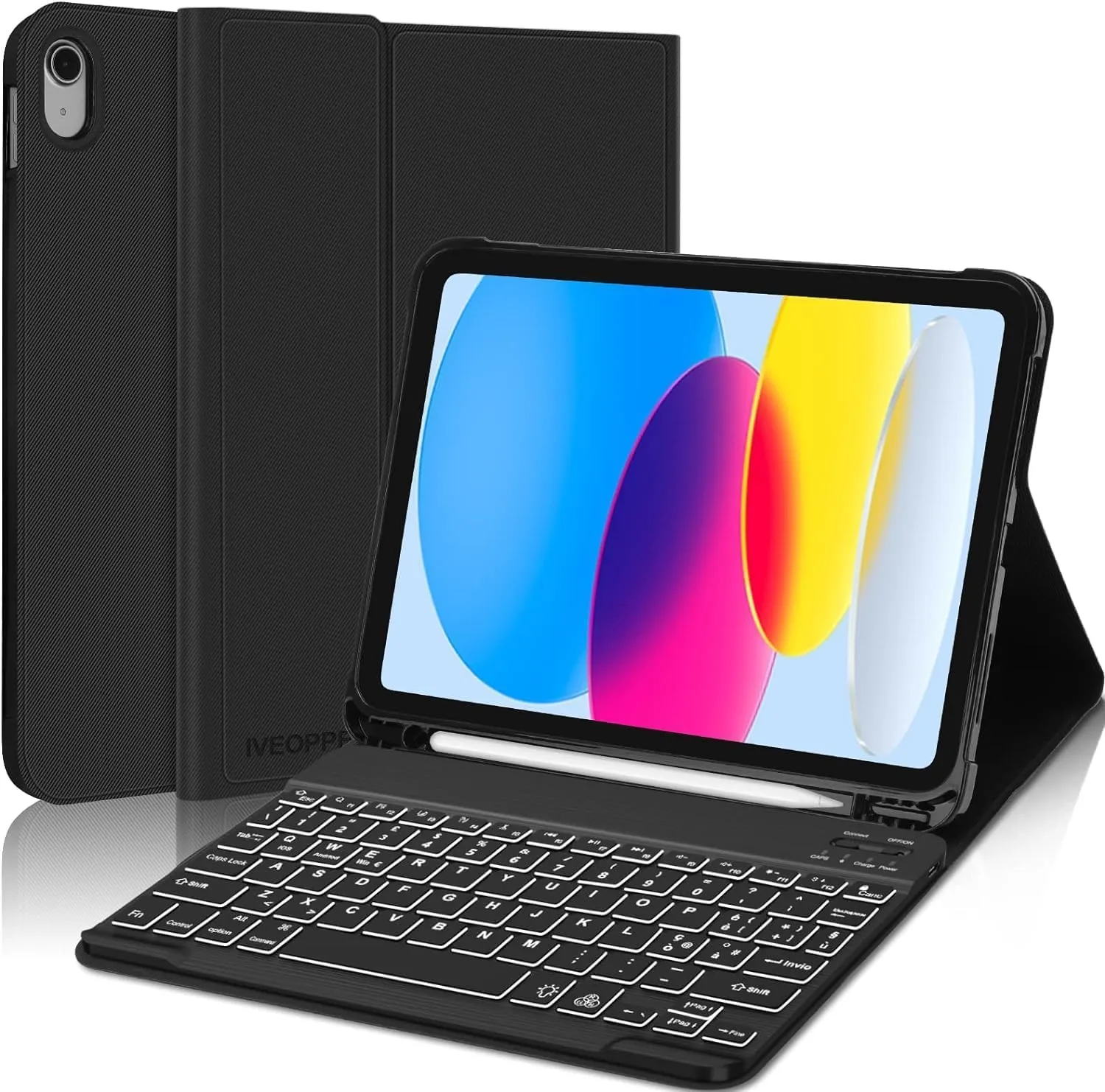 IVEOPPE Tastiera per iPad 11 Generazione 11" (2025) e 10 Generazione 10.9" (2022) Modelli A16/A2696/A2757/A2777/A3354/A3355/A3356 - immagine 1