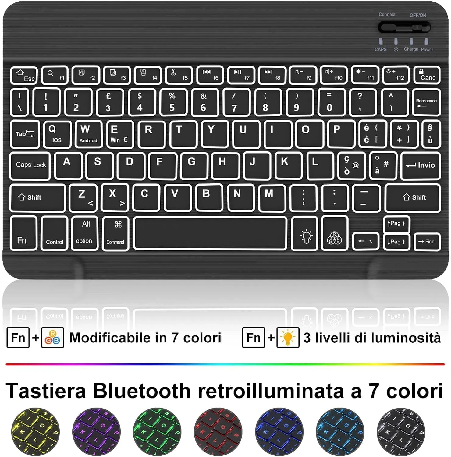 IVEOPPE Tastiera per iPad 11 Generazione 11" (2025) e 10 Generazione 10.9" (2022) Modelli A16/A2696/A2757/A2777/A3354/A3355/A3356 - immagine 6