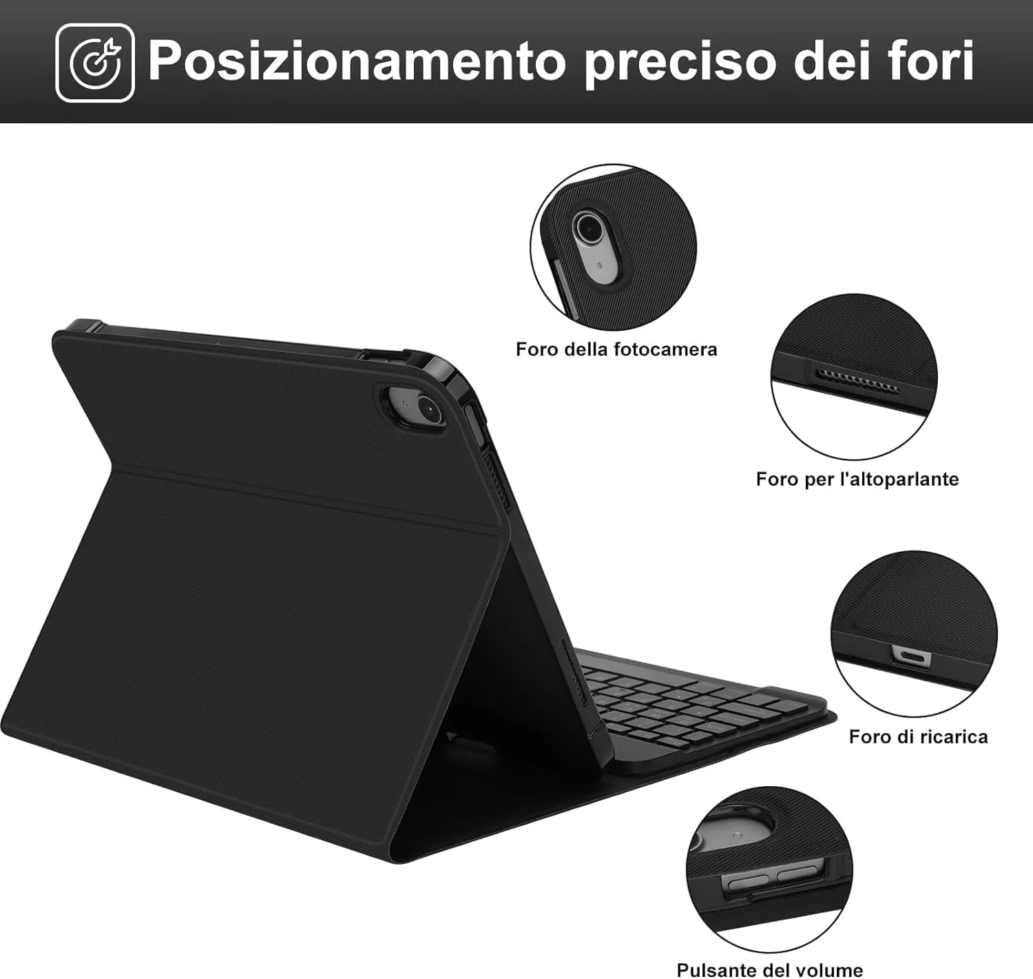 IVEOPPE Tastiera per iPad 11 Generazione 11" (2025) e 10 Generazione 10.9" (2022) Modelli A16/A2696/A2757/A2777/A3354/A3355/A3356 - immagine 7