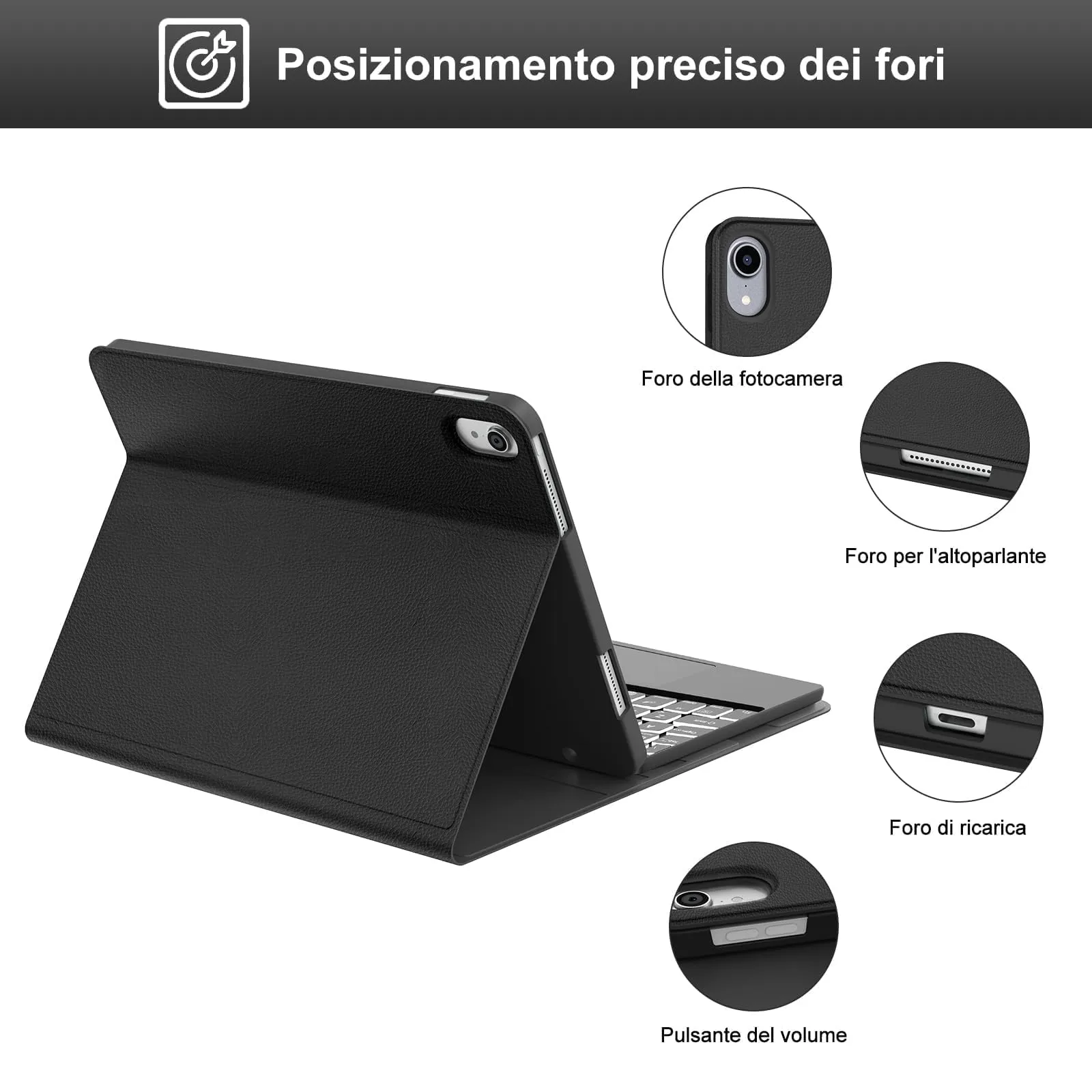 IVEOPPE Tastiera con Touchpad e Custodia per iPad 11 Generazione 11" (2025) e iPad 10 Generazione 10.9" (2022) A16 - immagine 8