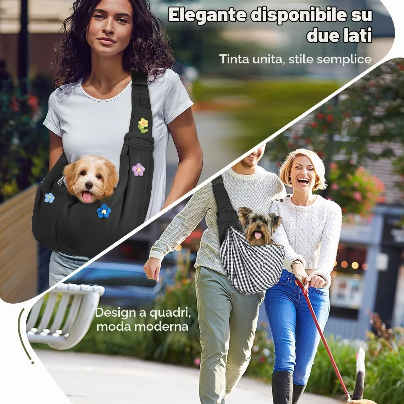 Pawaboo Trasportino per Cane Piccolo 3-10 Libbre, Fiori Nero - immagine 5