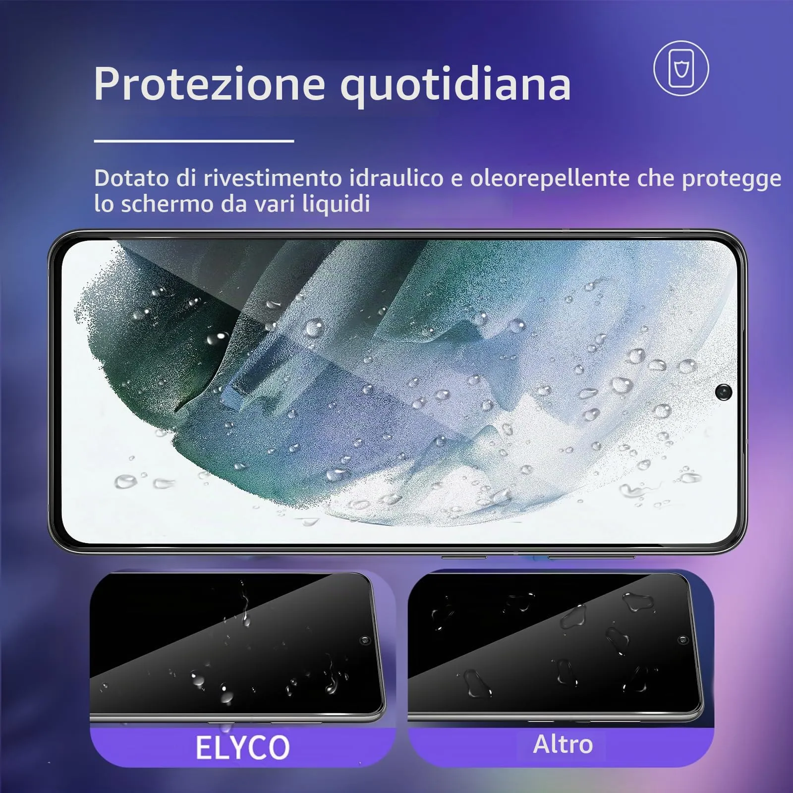 ELYCO Vetro Temperato Privacy per Samsung Galaxy S21 5G - immagine 4