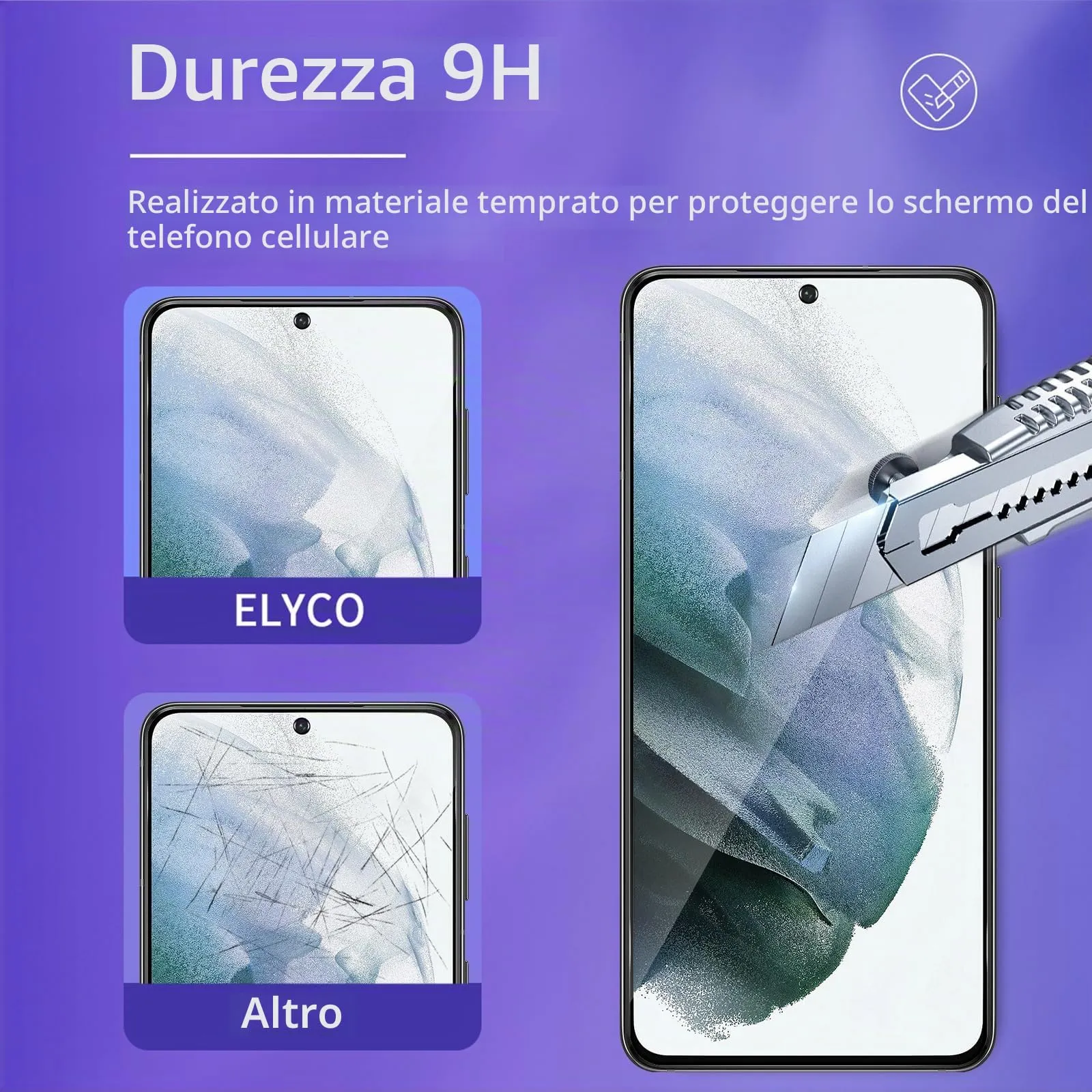 ELYCO Vetro Temperato Privacy per Samsung Galaxy S21 5G - immagine 5
