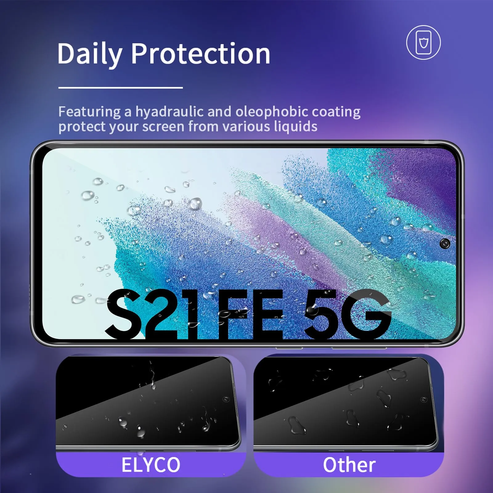 ELYCO Vetro Temperato Privacy per Samsung Galaxy S21 FE - immagine 4