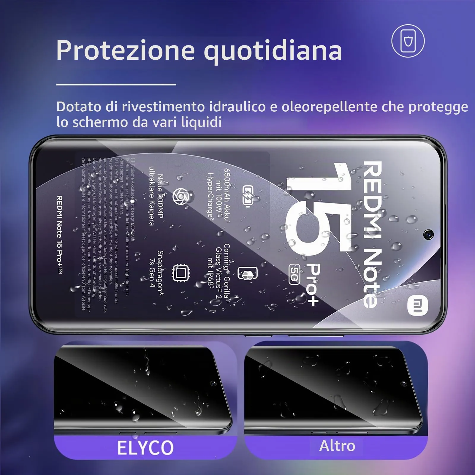ELYCO Vetro Privacy per Xiaomi Redmi Note 15 Pro Plus / POCO M8 Pro 5G - immagine 4
