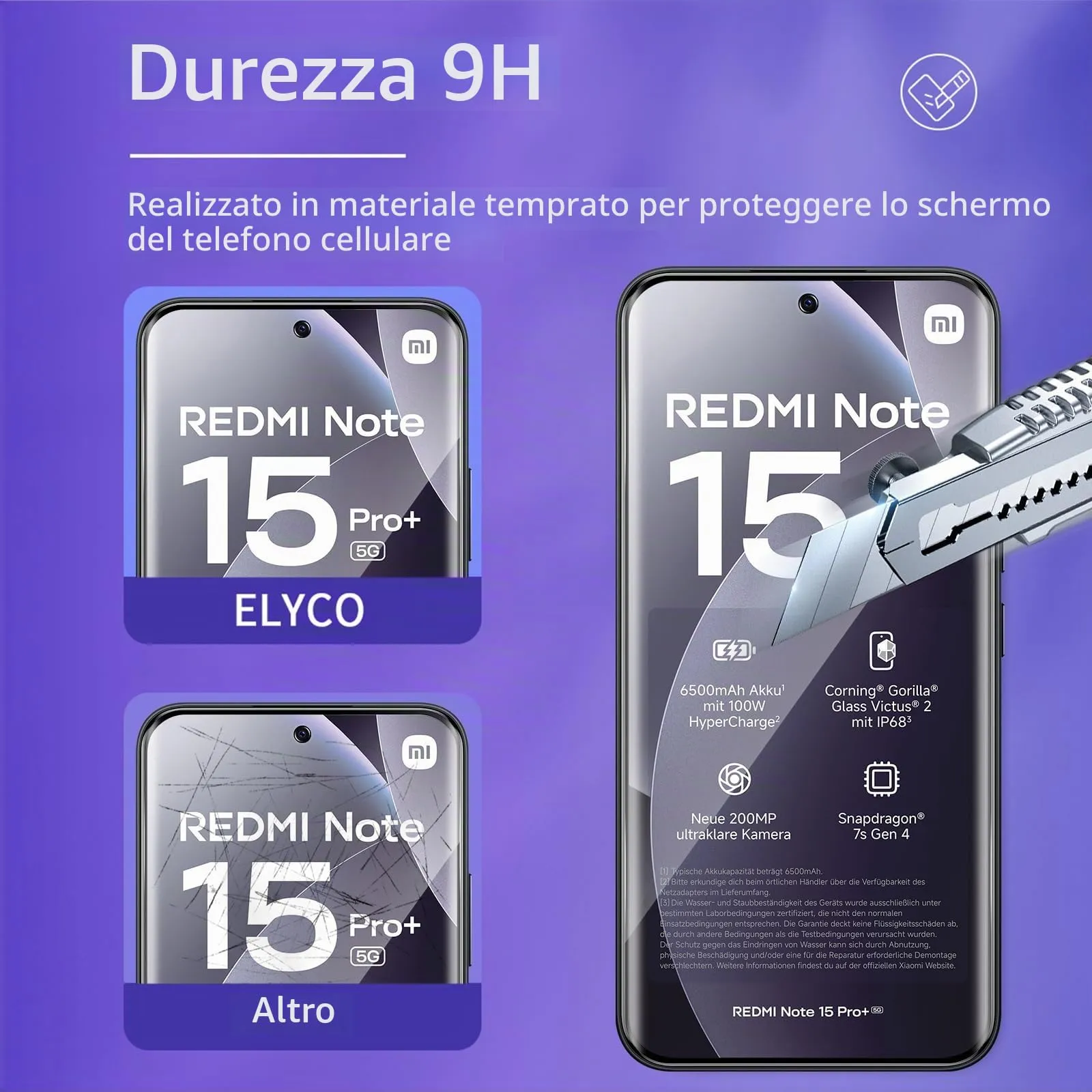 ELYCO Vetro Privacy per Xiaomi Redmi Note 15 Pro Plus / POCO M8 Pro 5G - immagine 5