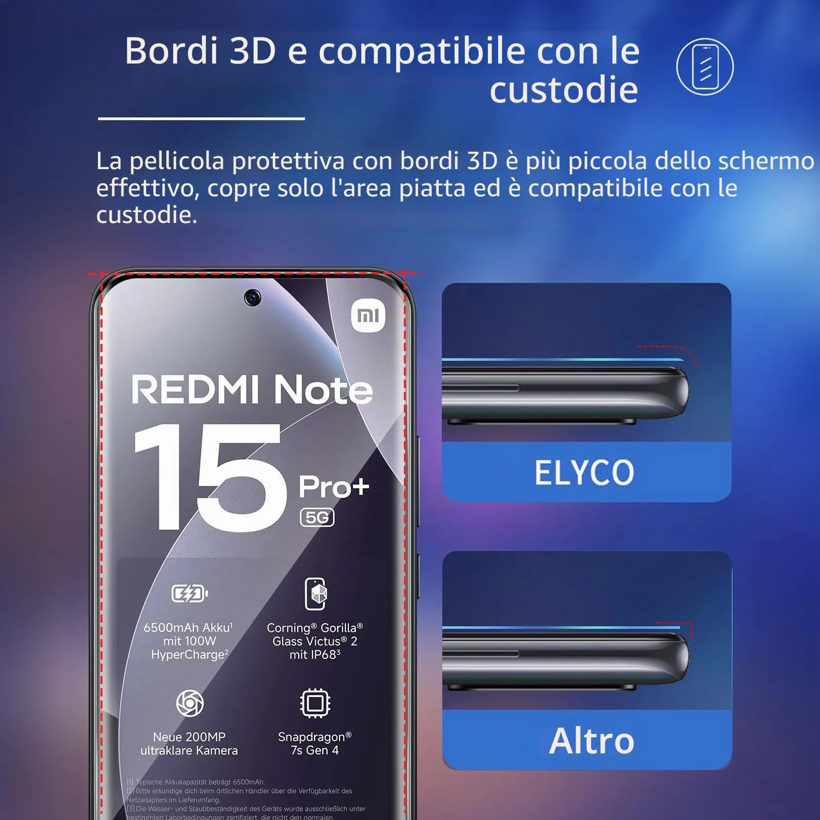 ELYCO Vetro Privacy per Xiaomi Redmi Note 15 Pro Plus / POCO M8 Pro 5G - immagine 7