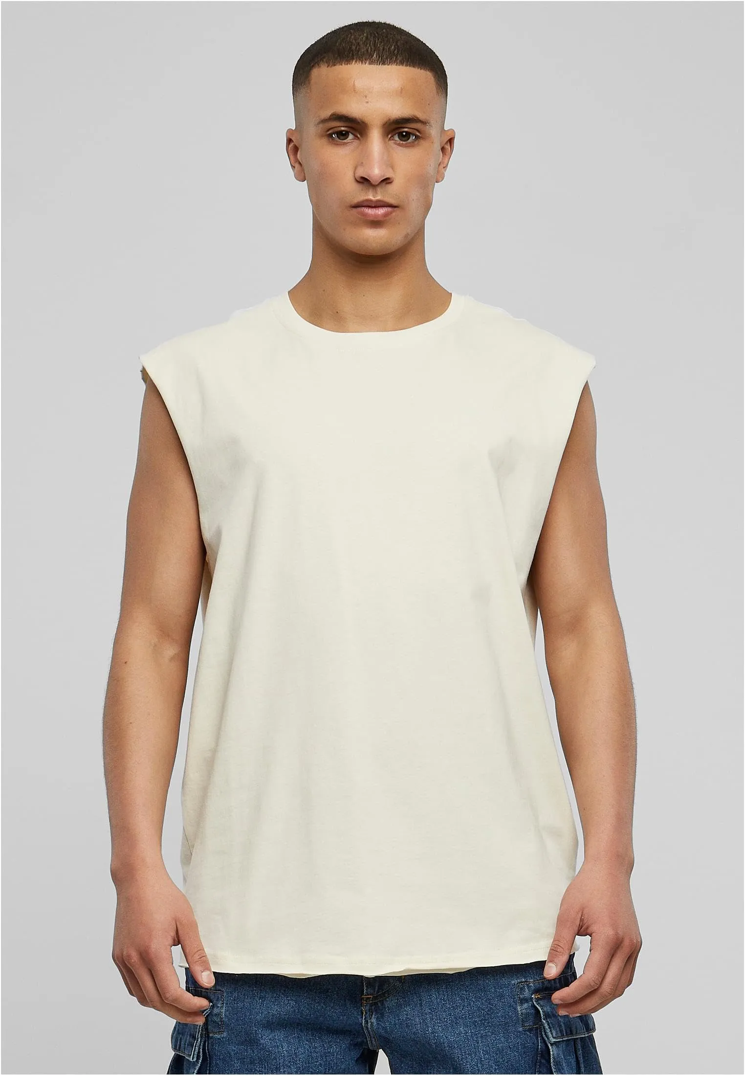 Urban Classics Open Edge Sleeveless Tee, Sabbia, S - immagine 3