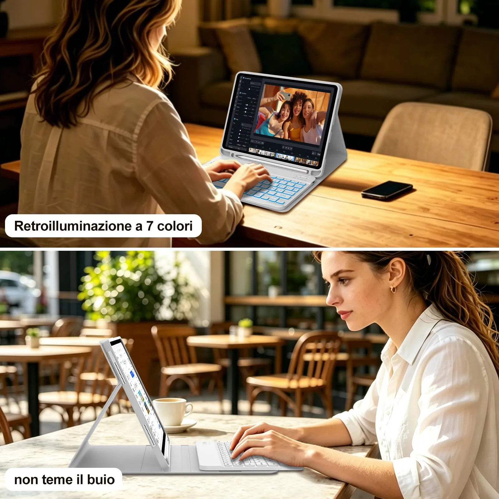 IVEOPPE Tastiera e Custodia per iPad 11ª Generazione 11" (2025) e 10ª Generazione 10.9" (2022) A16 - immagine 9