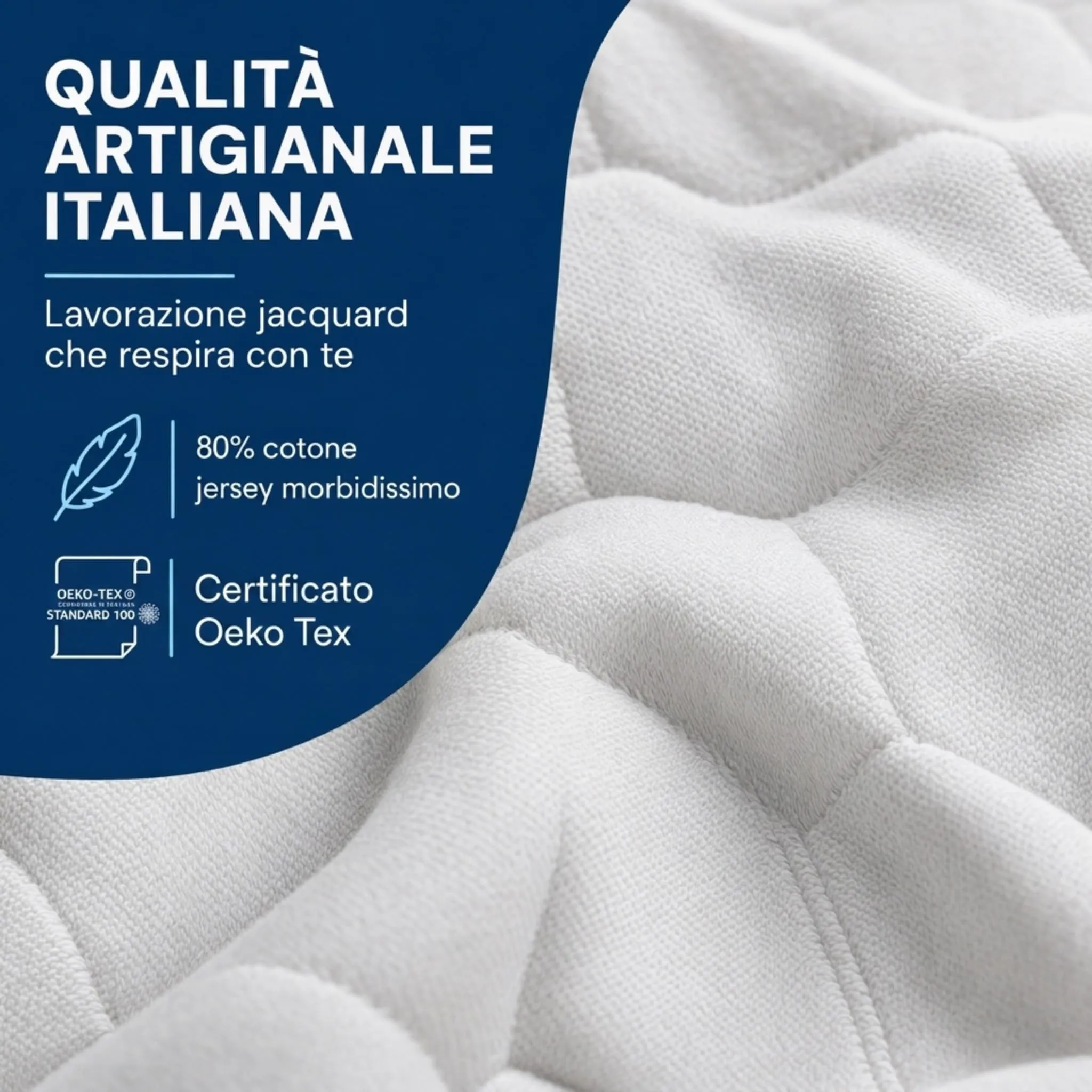 Caleffi Coprimaterasso Singolo 90x200 in Cotone Traspirante, Bianco - immagine 4