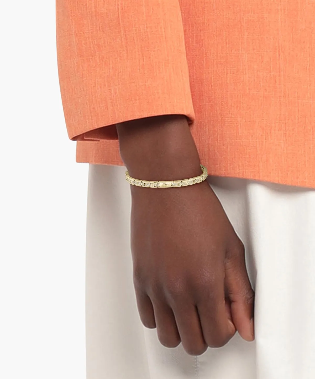 Lacoste Metropole Collection Bracciale in Acciaio Inossidabile Oro Giallo con Cristalli - immagine 4