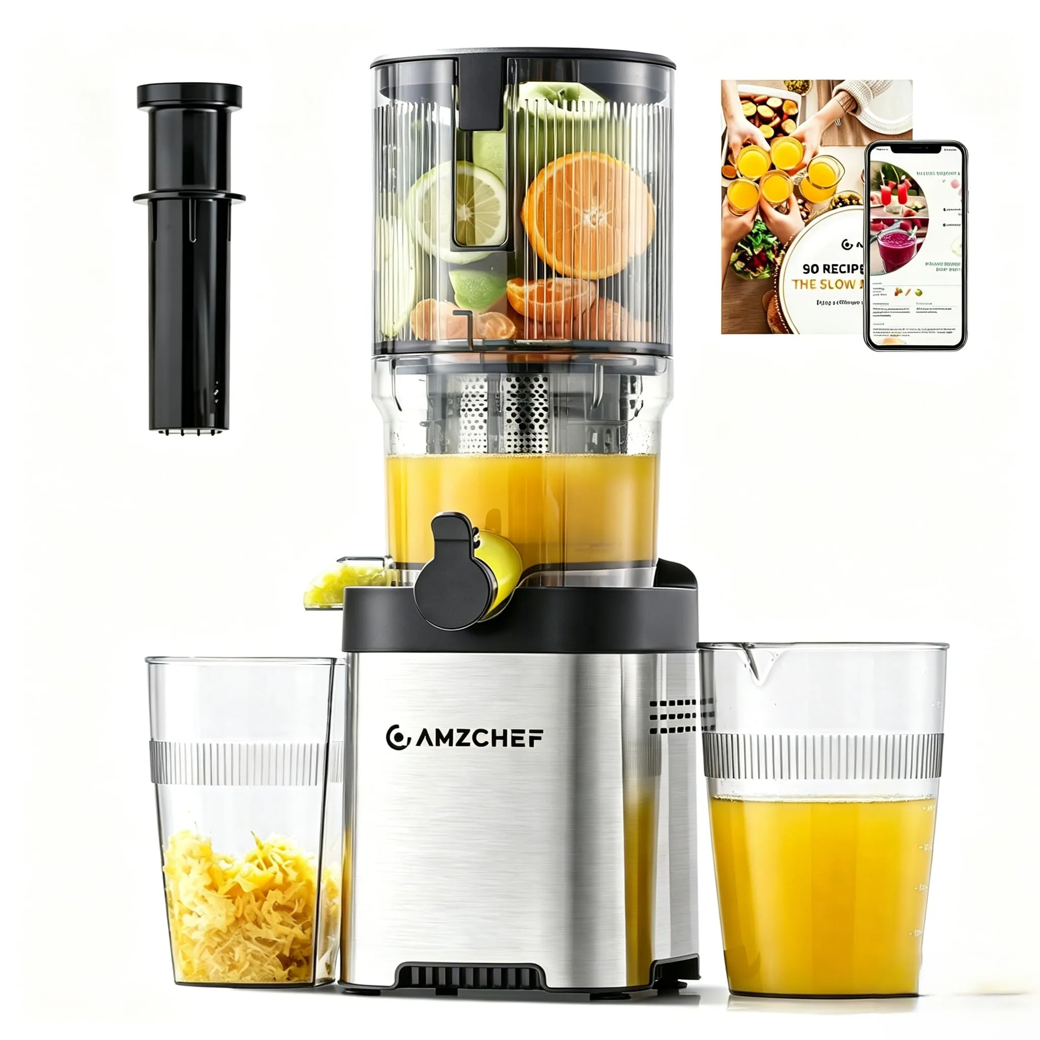 AMZCHEF Estrattore di Succo a Freddo, Bocca Larga 130 mm - immagine 1