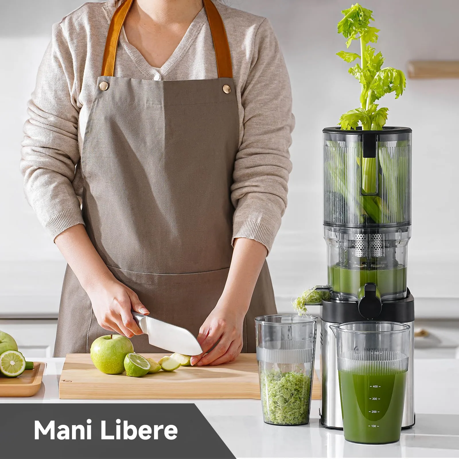AMZCHEF Estrattore di Succo a Freddo, Bocca Larga 130 mm - immagine 2