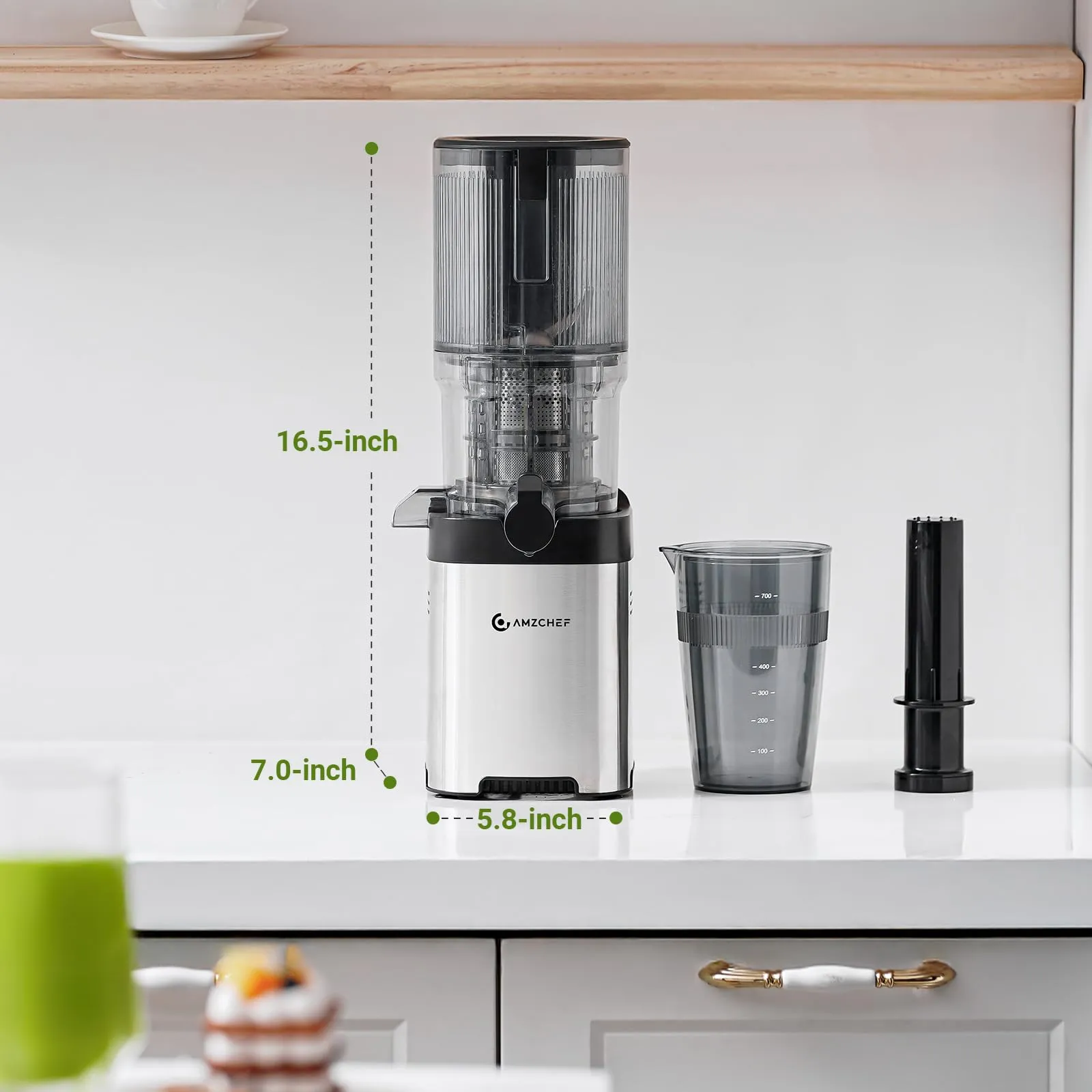 AMZCHEF Estrattore di Succo a Freddo, Bocca Larga 130 mm - immagine 3