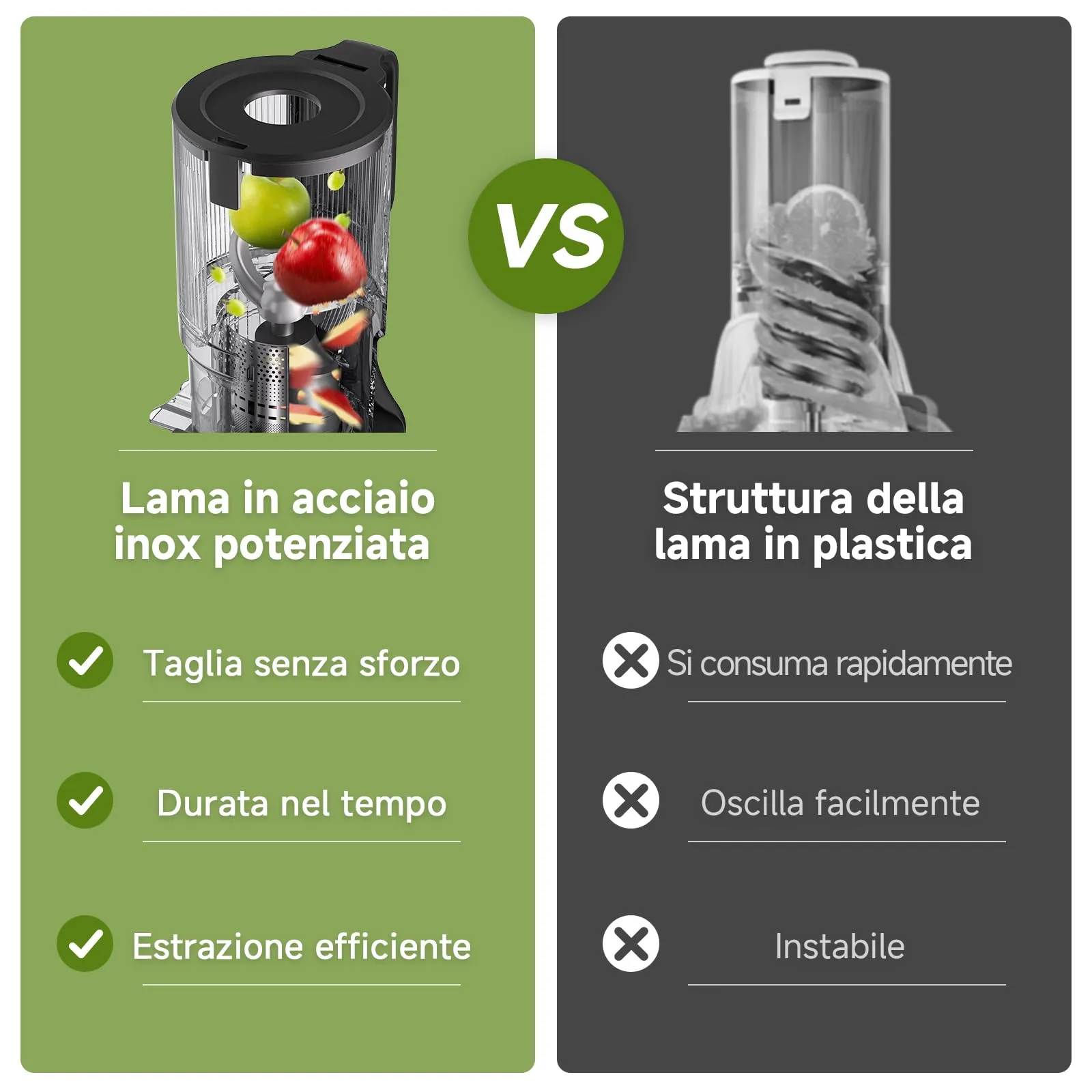 AMZCHEF Estrattore di Succo a Freddo, Bocca Larga 130 mm - immagine 9