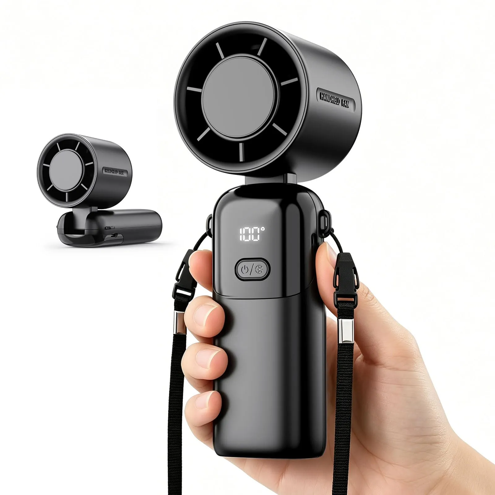 Innopower Ventilatore Turbo Portatile 3-in-1, Batteria 5000 mAh, Velocità Regolabile 1-100, Display LED, USB Ricaricabile - immagine 1