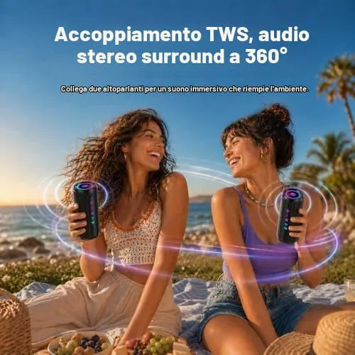 TIMU Cassa Bluetooth Portatile 25W IPX7 TWS - immagine 6