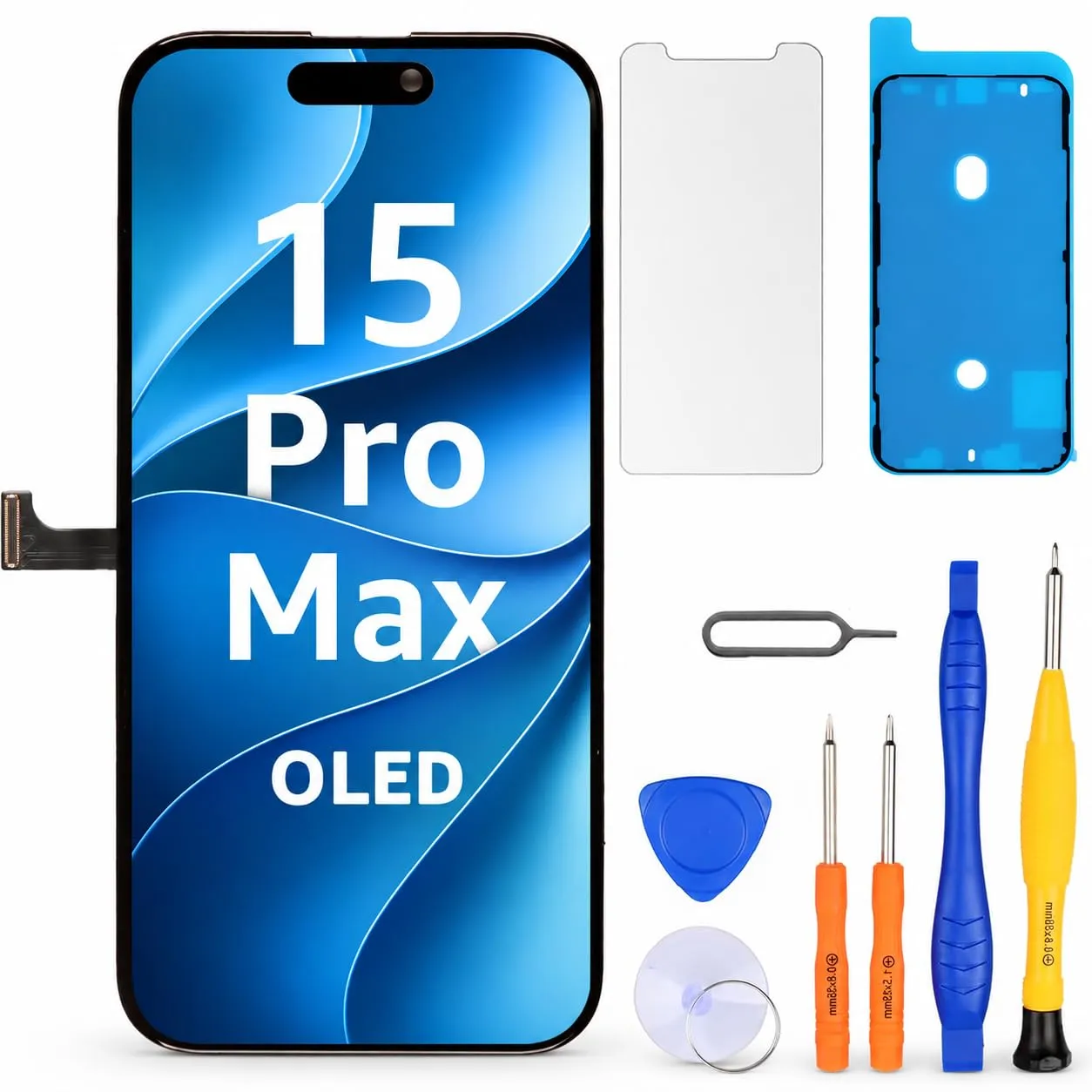 LL TRADER Schermo OLED 6,7'' per iPhone 15 Pro Max e Kit di Riparazione - immagine 1