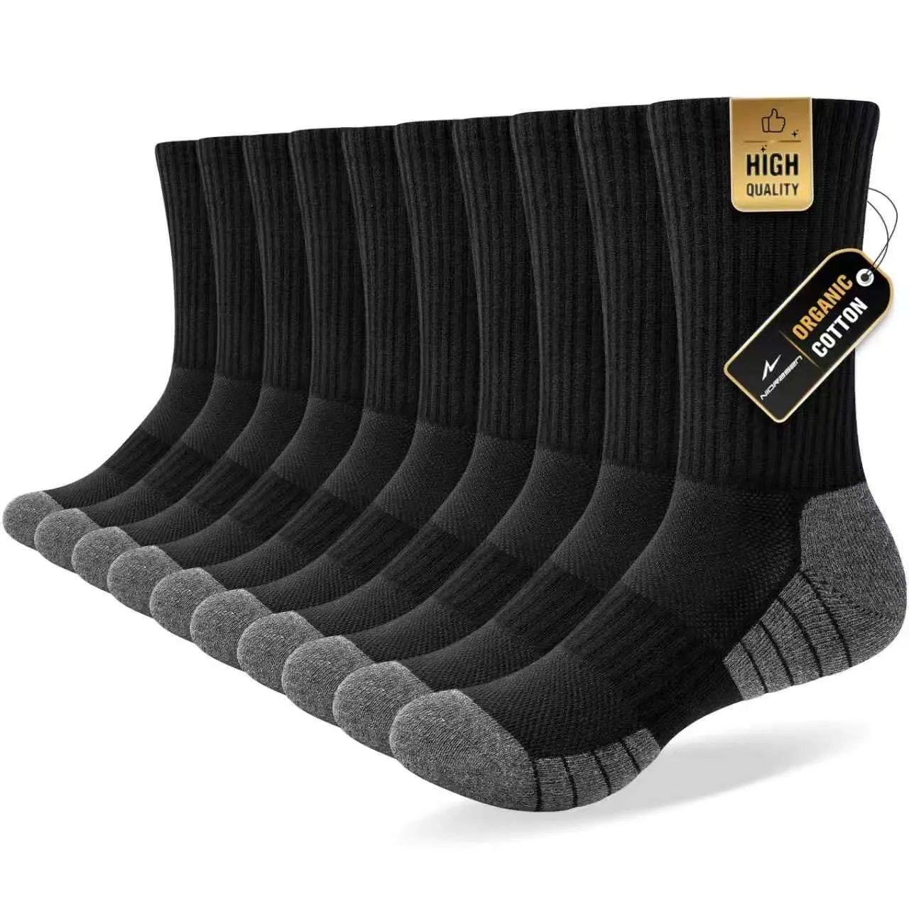 Niorasen Calzini Sportivi Uomo Donna, 10 Paia, Cotone Traspirante, 35-38 - immagine 1