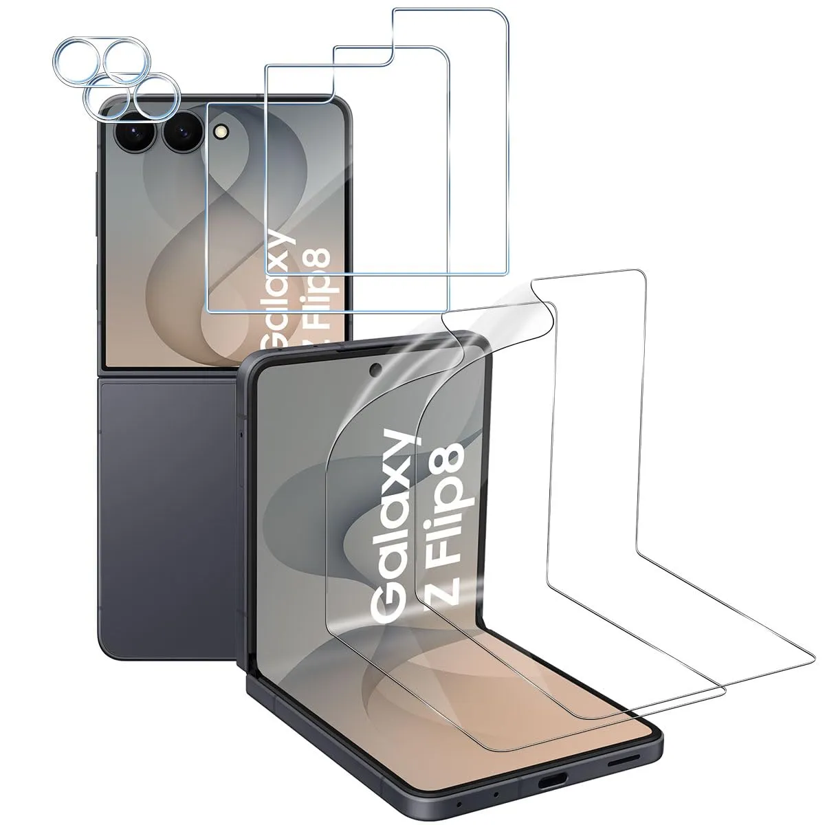 ELYCO Vetro Temperato per Samsung Galaxy Z Flip 8, 6 Pezzi - immagine 1