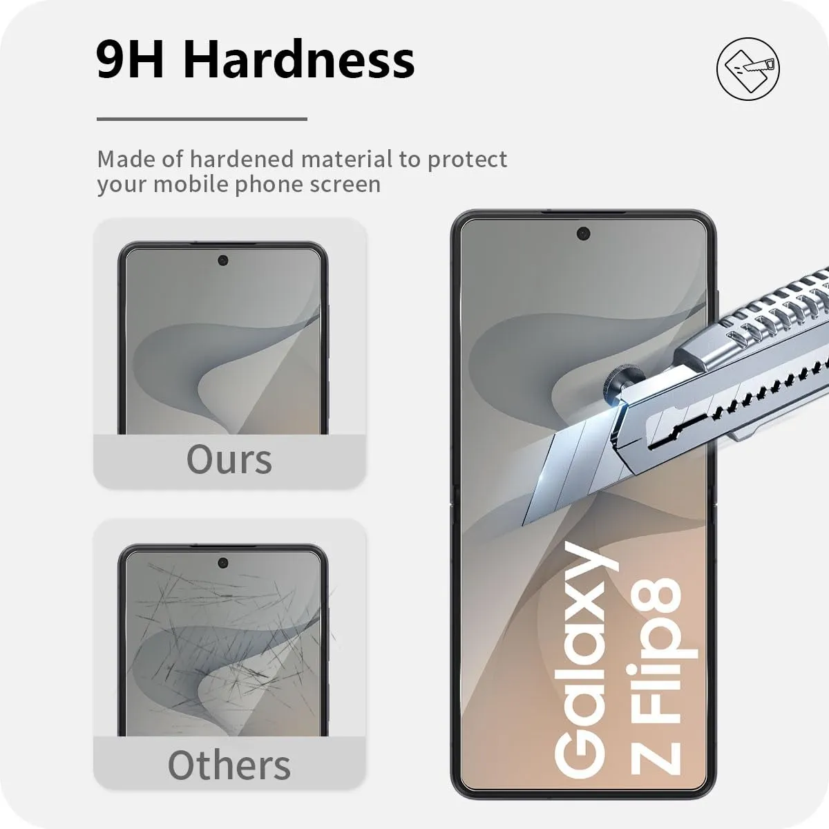 ELYCO Vetro Temperato per Samsung Galaxy Z Flip 8, 6 Pezzi - immagine 4