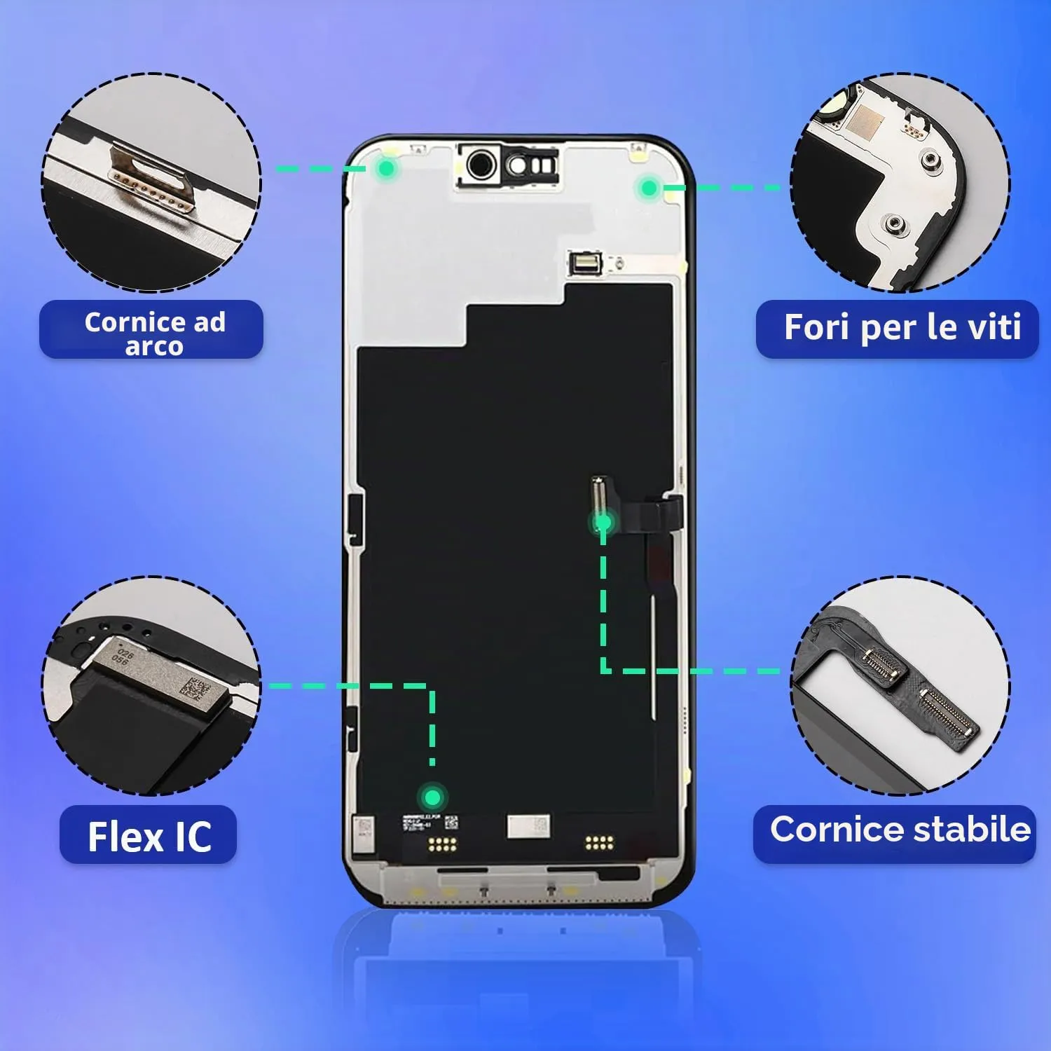 Brinonac Soft OLED Display for iPhone 15 Pro Max 6.7" FHD COP Digitizer Replacement - immagine 8