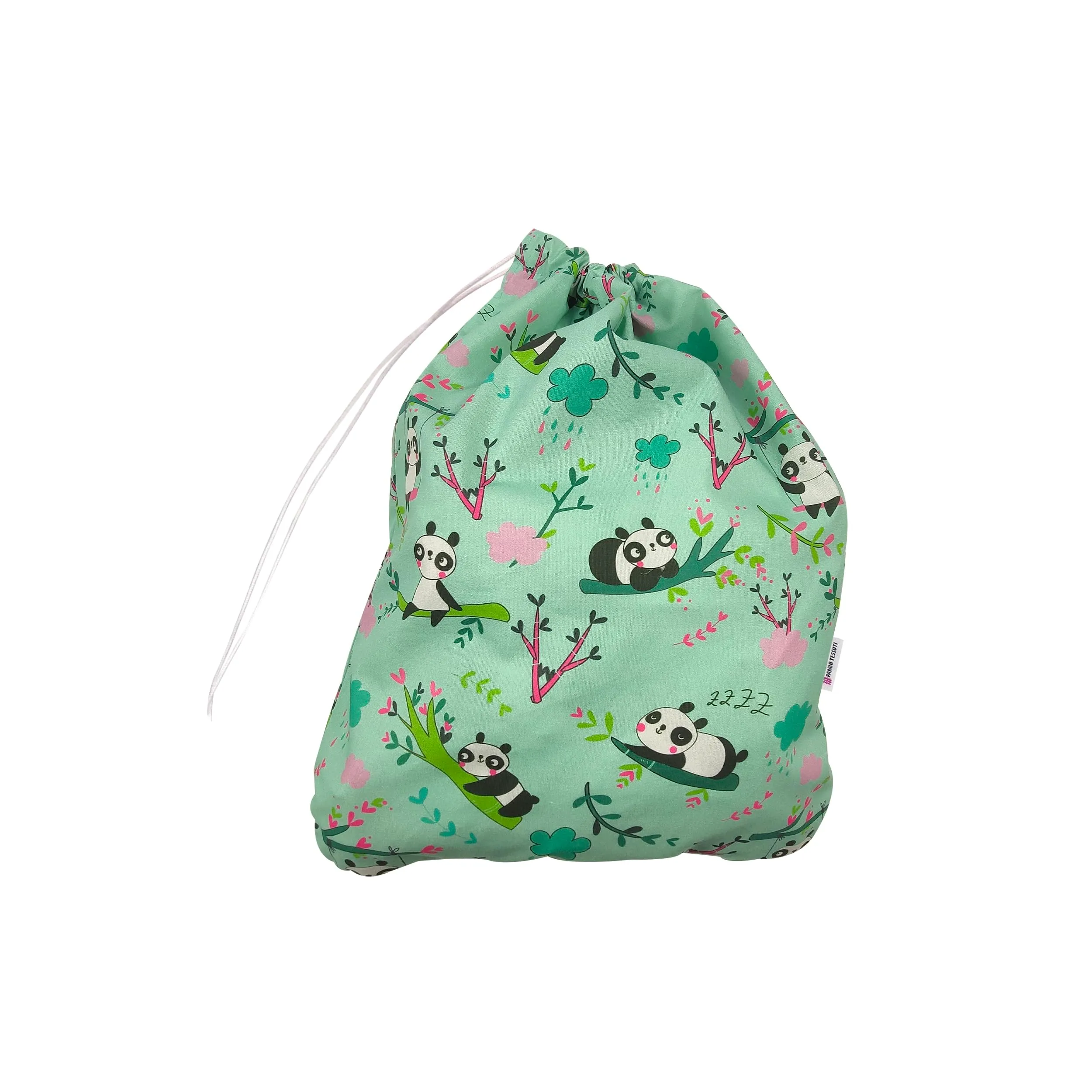 Panini Tessuti Sacchetto per Cambio Asilo Nido in 100% Cotone, 34x44 cm - immagine 2