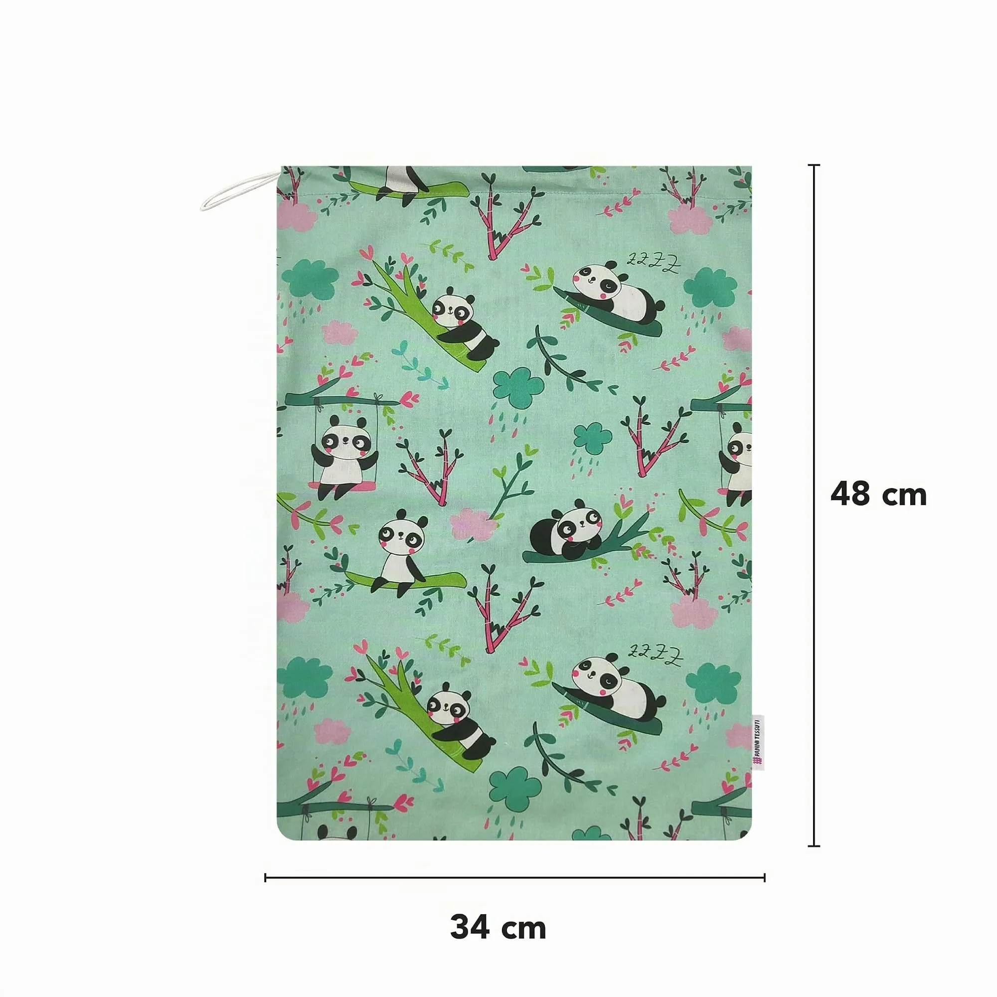 Panini Tessuti Sacchetto per Cambio Asilo Nido in 100% Cotone, 34x44 cm - immagine 3