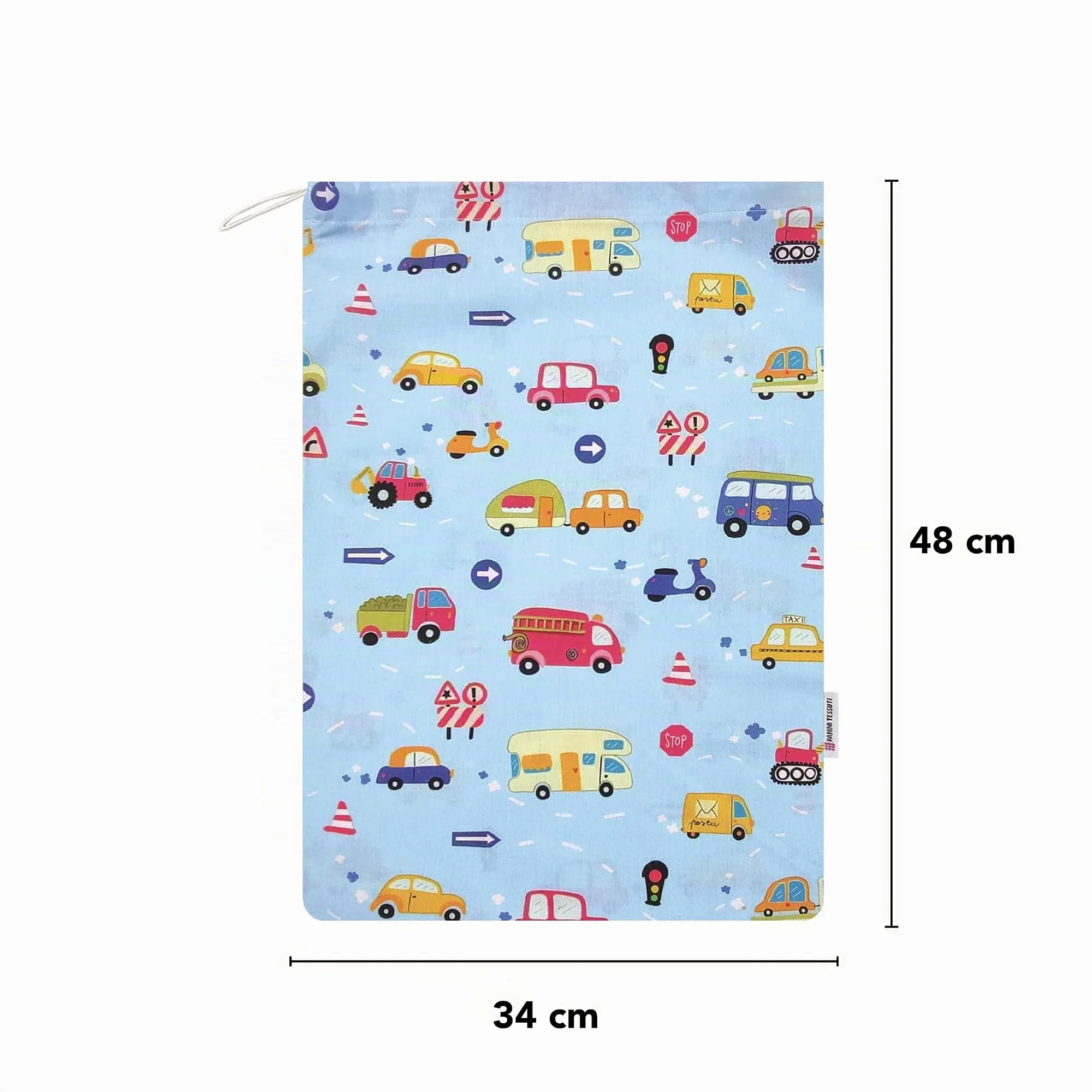 Panini Tessuti Sacchetto per Cambio Asilo Nido in Cotone 34x44 cm - immagine 3
